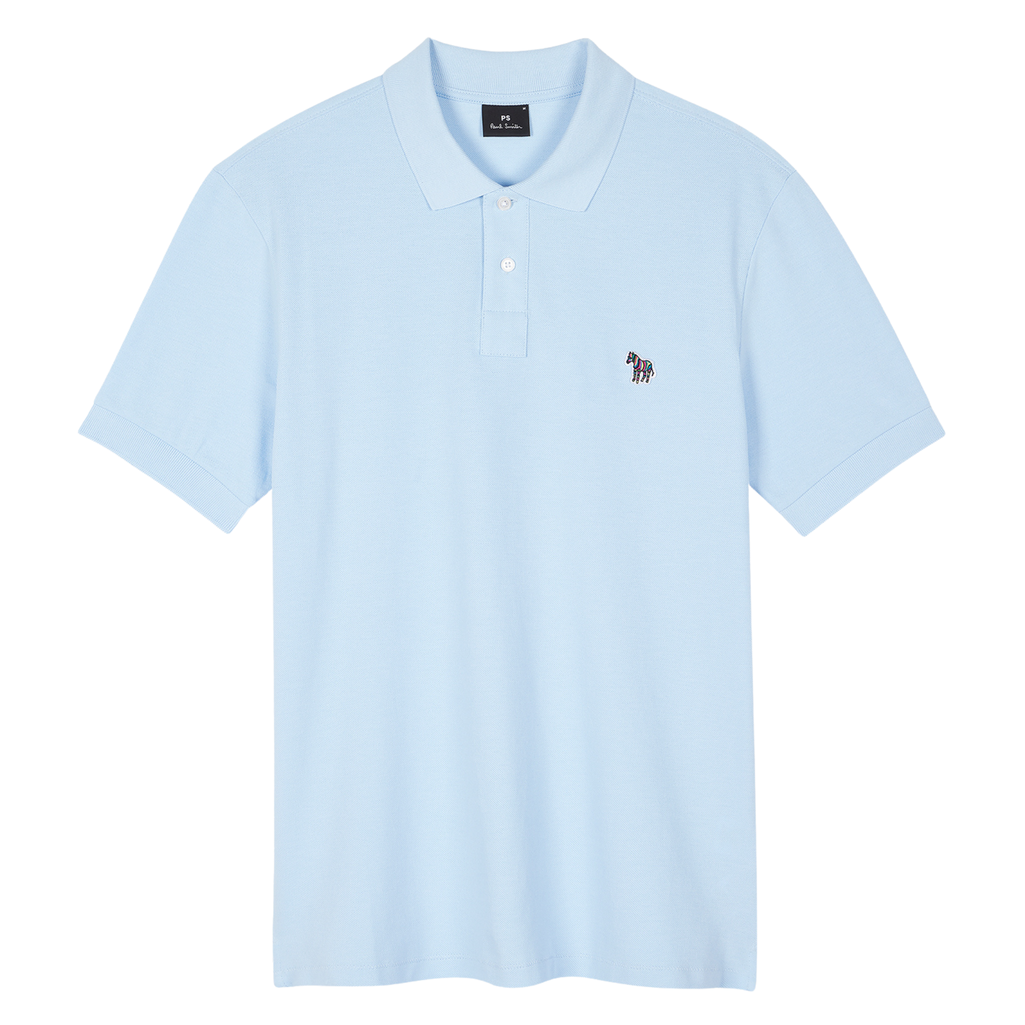 Mens Paul Smith Light Blue Zebra Badge Reg Fit S/s Polo Shirt