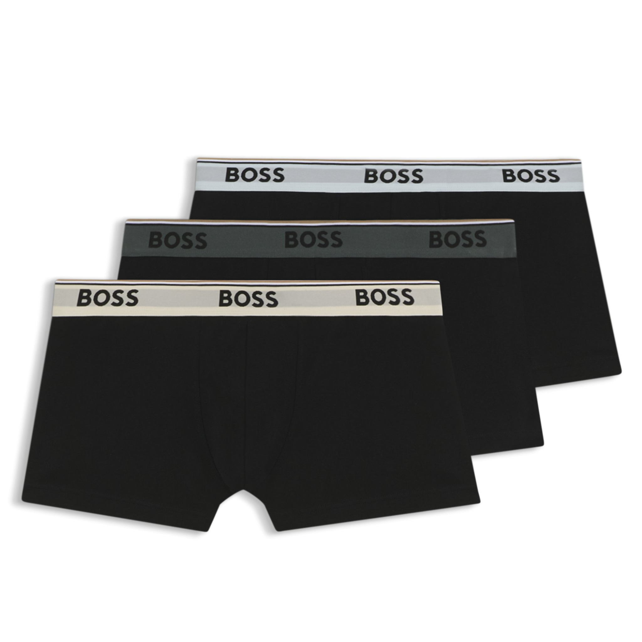 Mens BOSS Black Misc Power 3PK Trunks