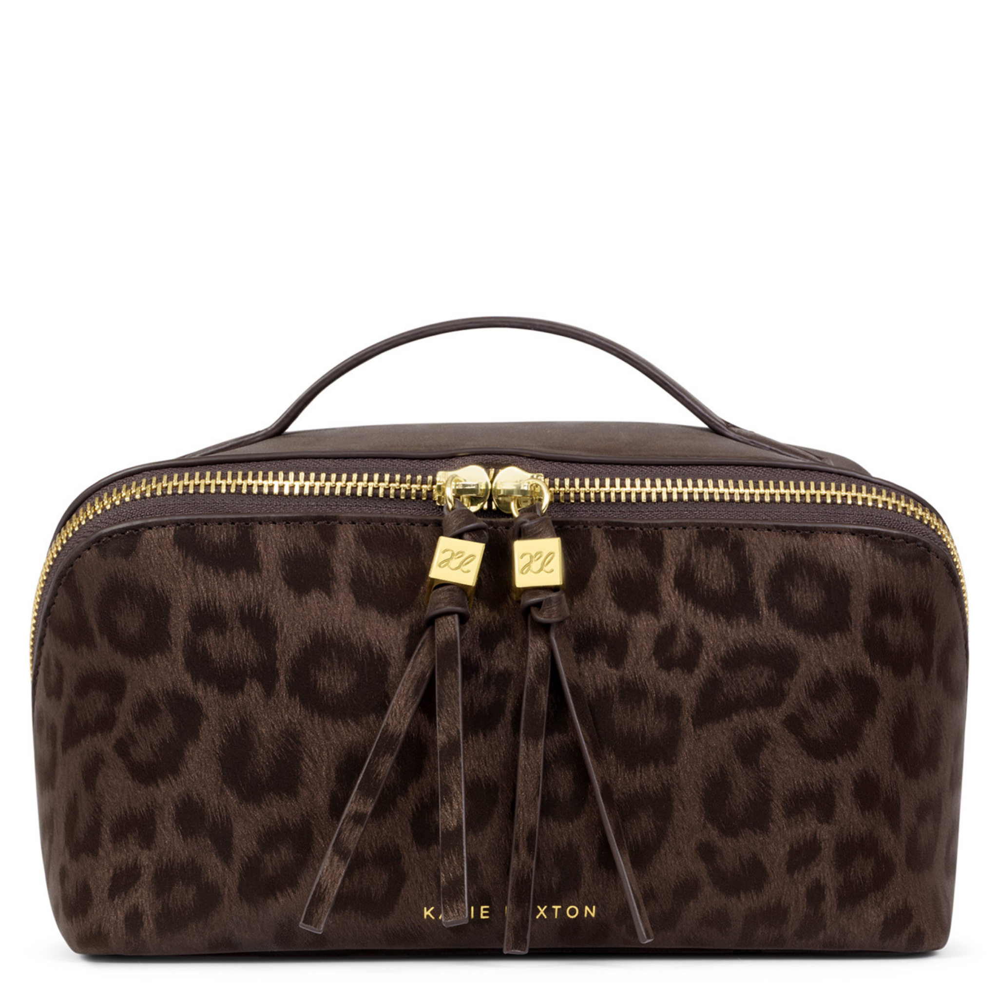 Womens Katie Loxton Chocolate Leopard Soho Medium Make-Up Bag