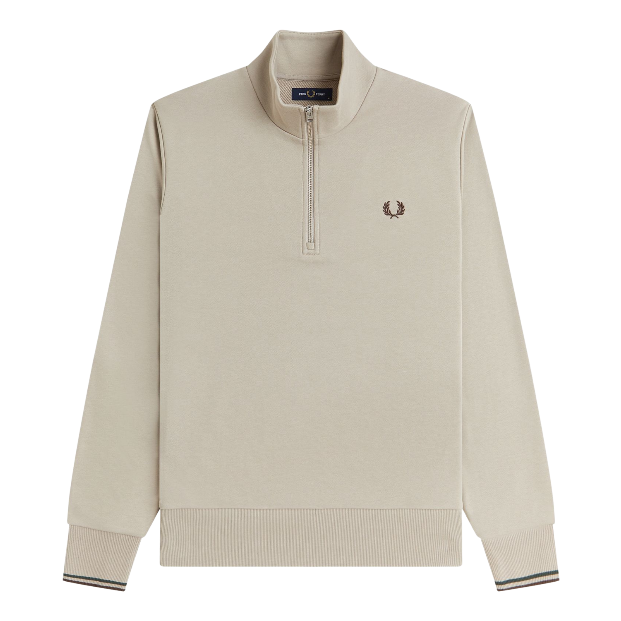 Mens Fred Perry Warm Oat Half Zip Sweatshirt