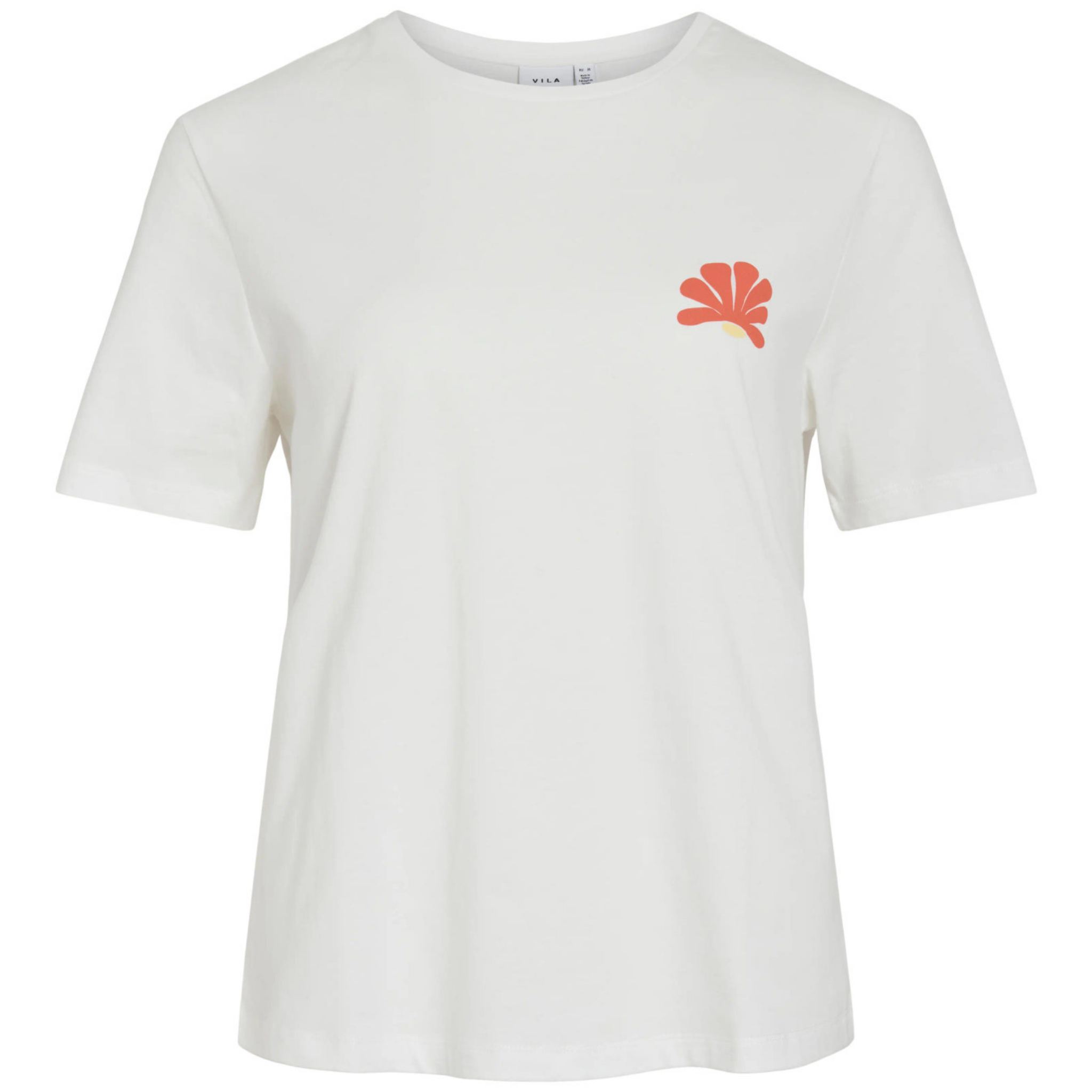 Womens Vila Cloud Dancer Vihiva Sunset S/s T Shirt