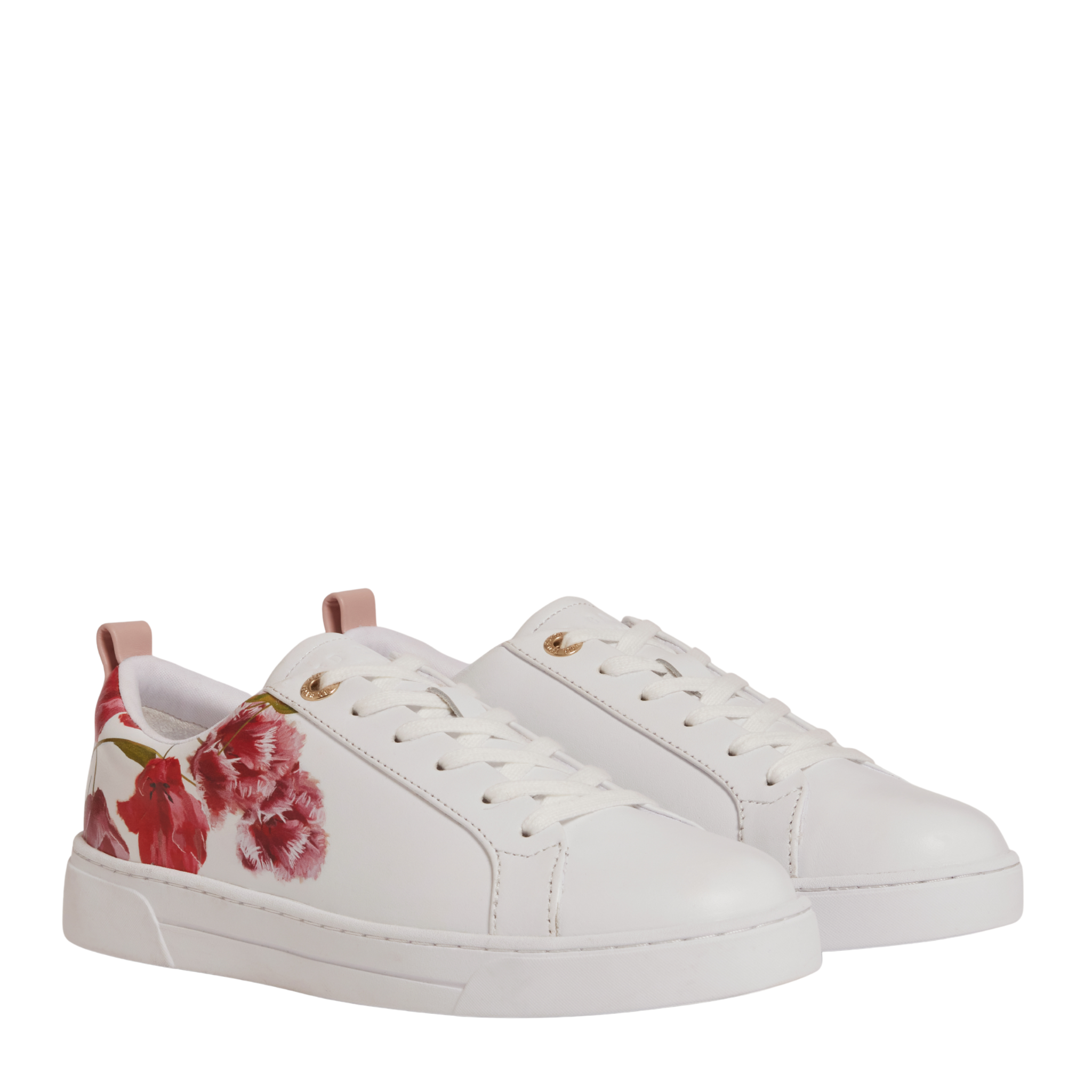 Womens Ted Baker White Prinell Floral Printed Trainers