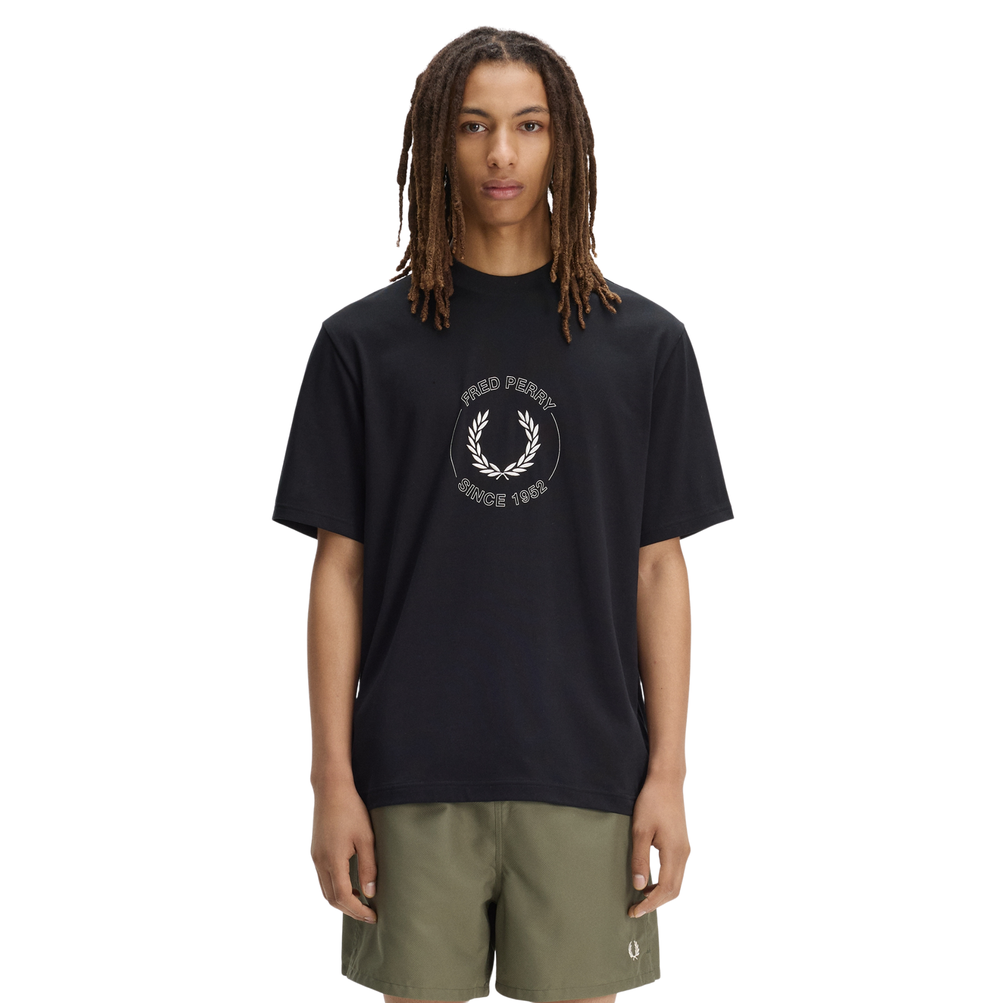 Mens Fred Perry Black Circle Graphic S/s T Shirt
