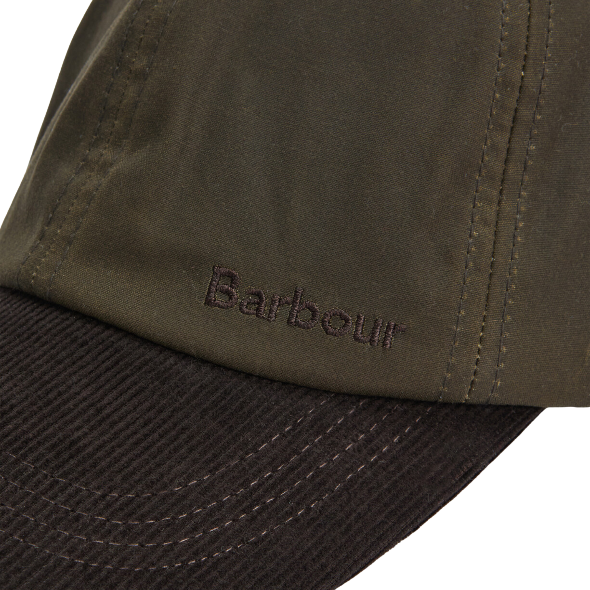 Mens Barbour Olive/Brown Ashby Wax Cap
