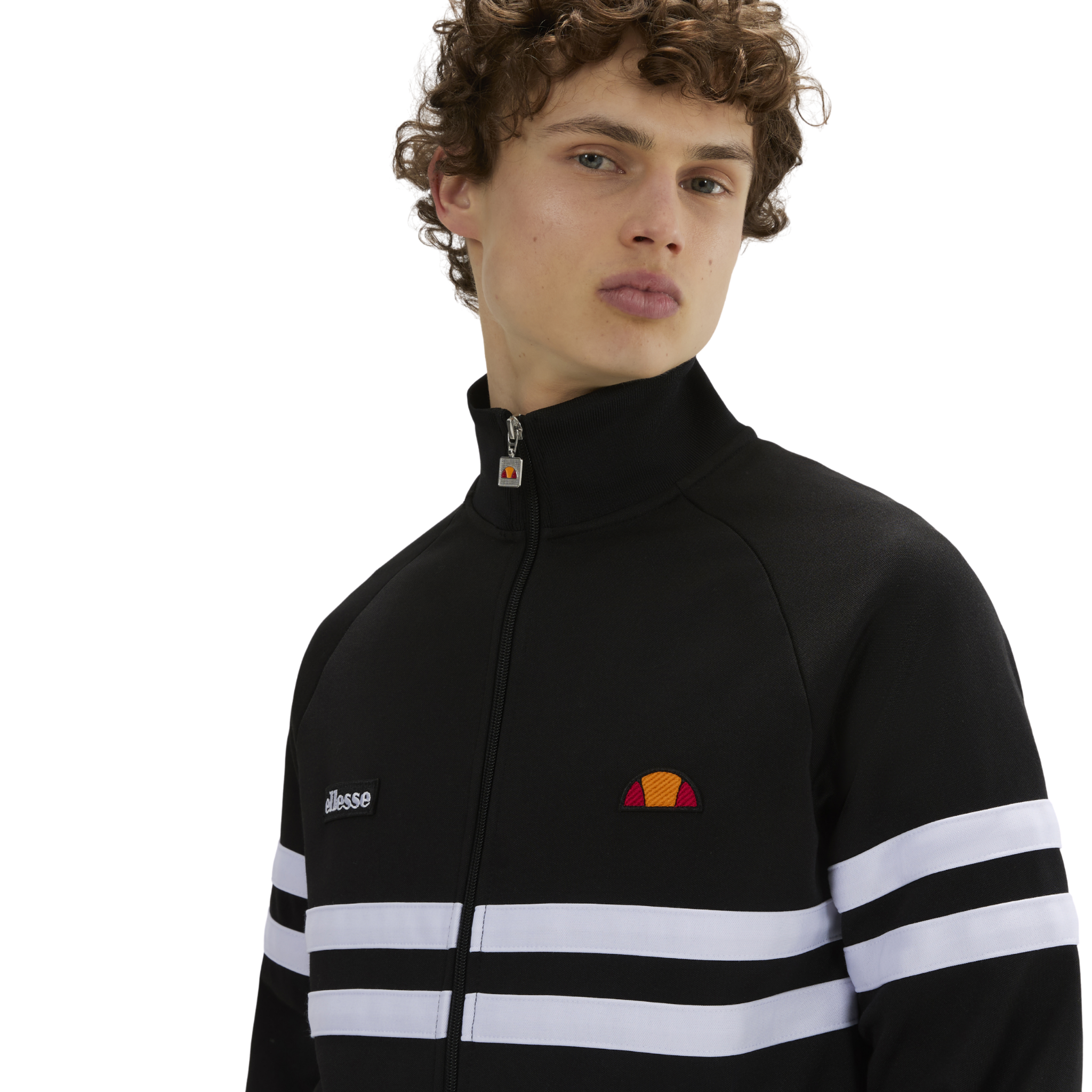 Mens Ellesse Black/White Rimini Track Jacket