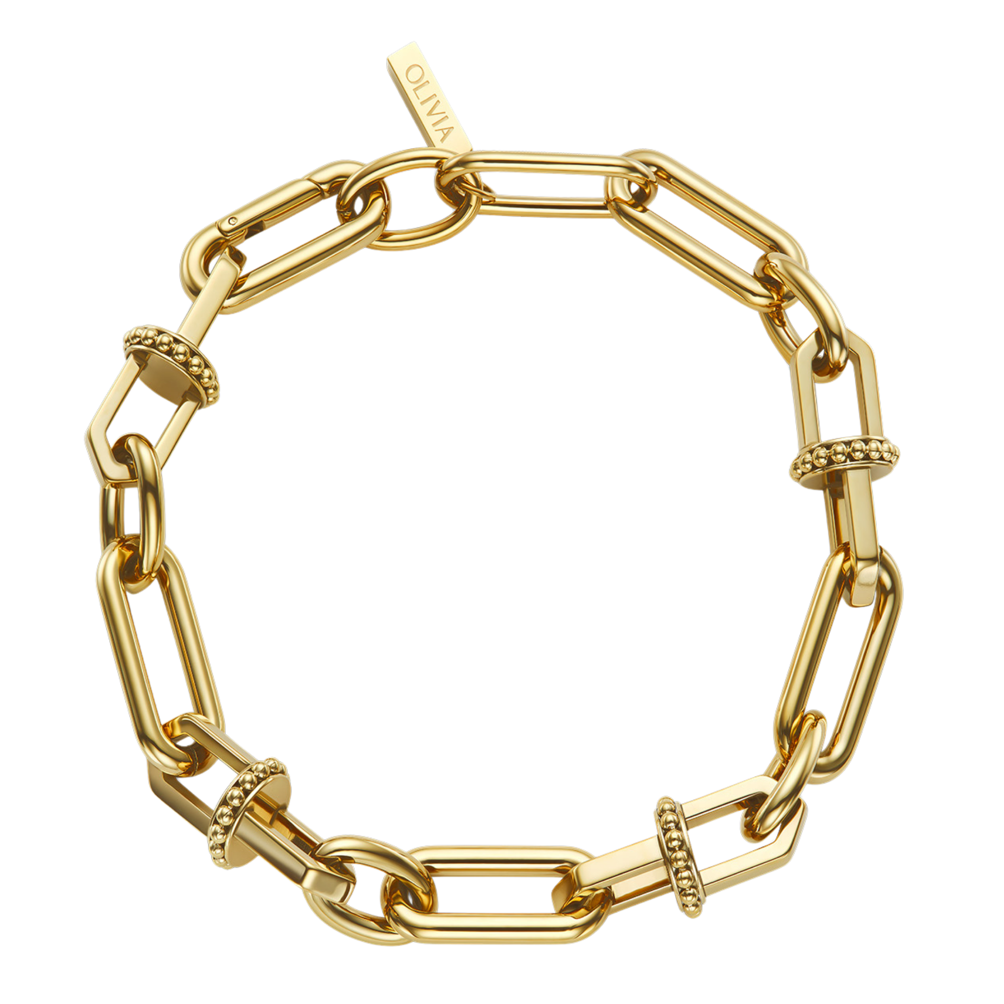 Womens Olivia Burton Gold Anchor Link Bracelet