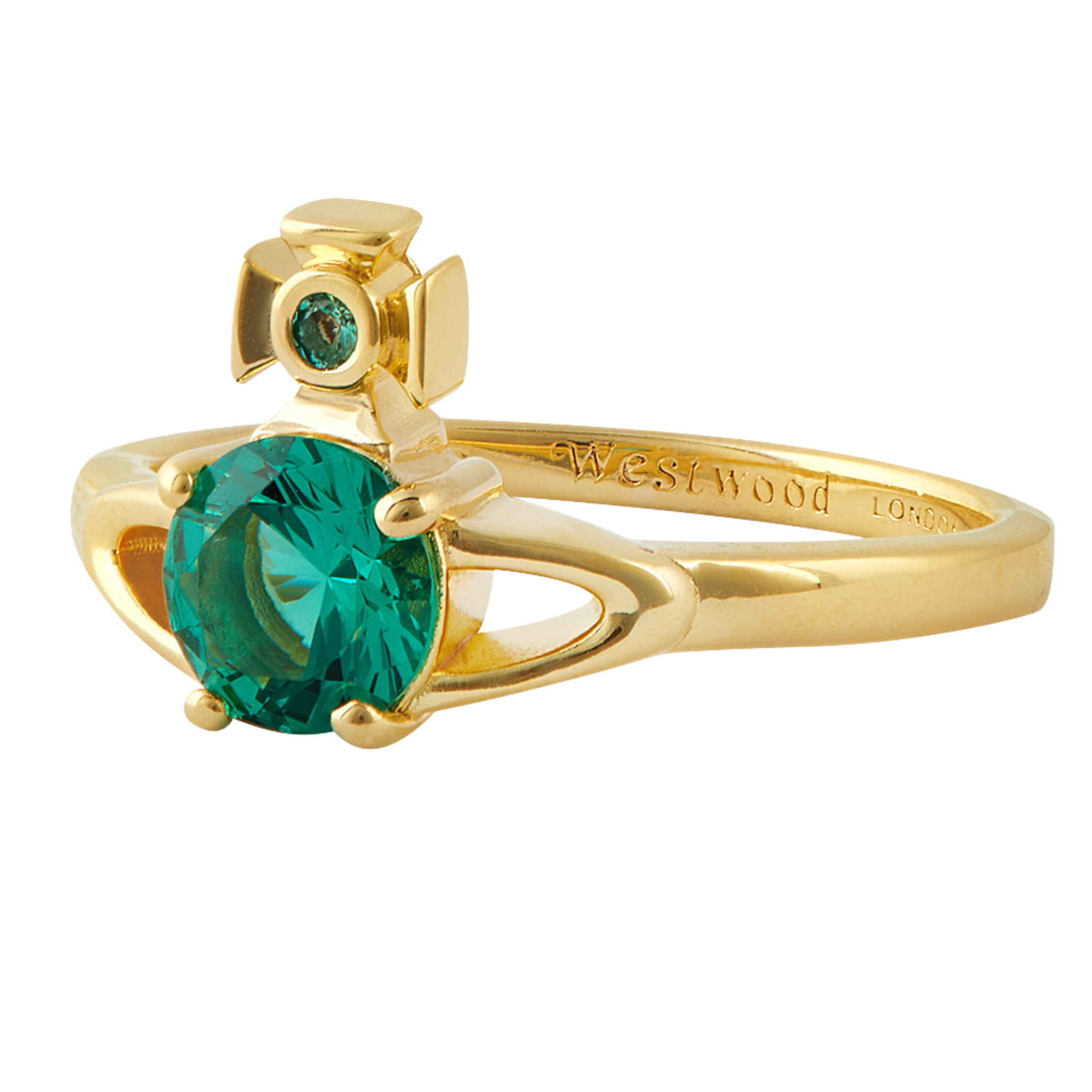 Vivienne Westwood Gold/Turquoise CZ Reina Petite Ring