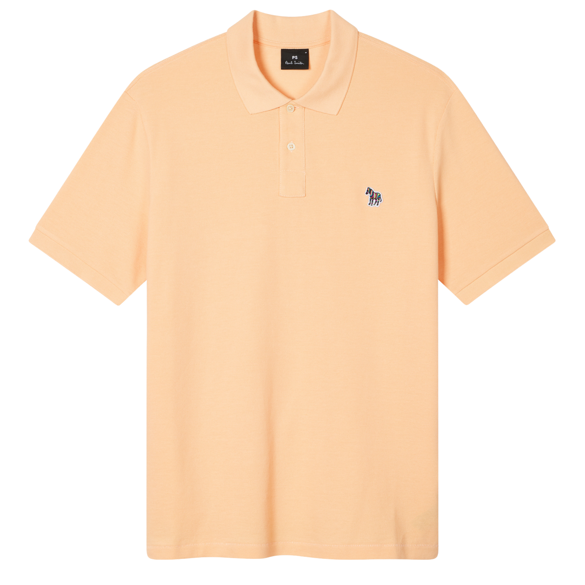 Mens Paul Smith Peach Zebra Badge Reg Fit S/s Polo Shirt