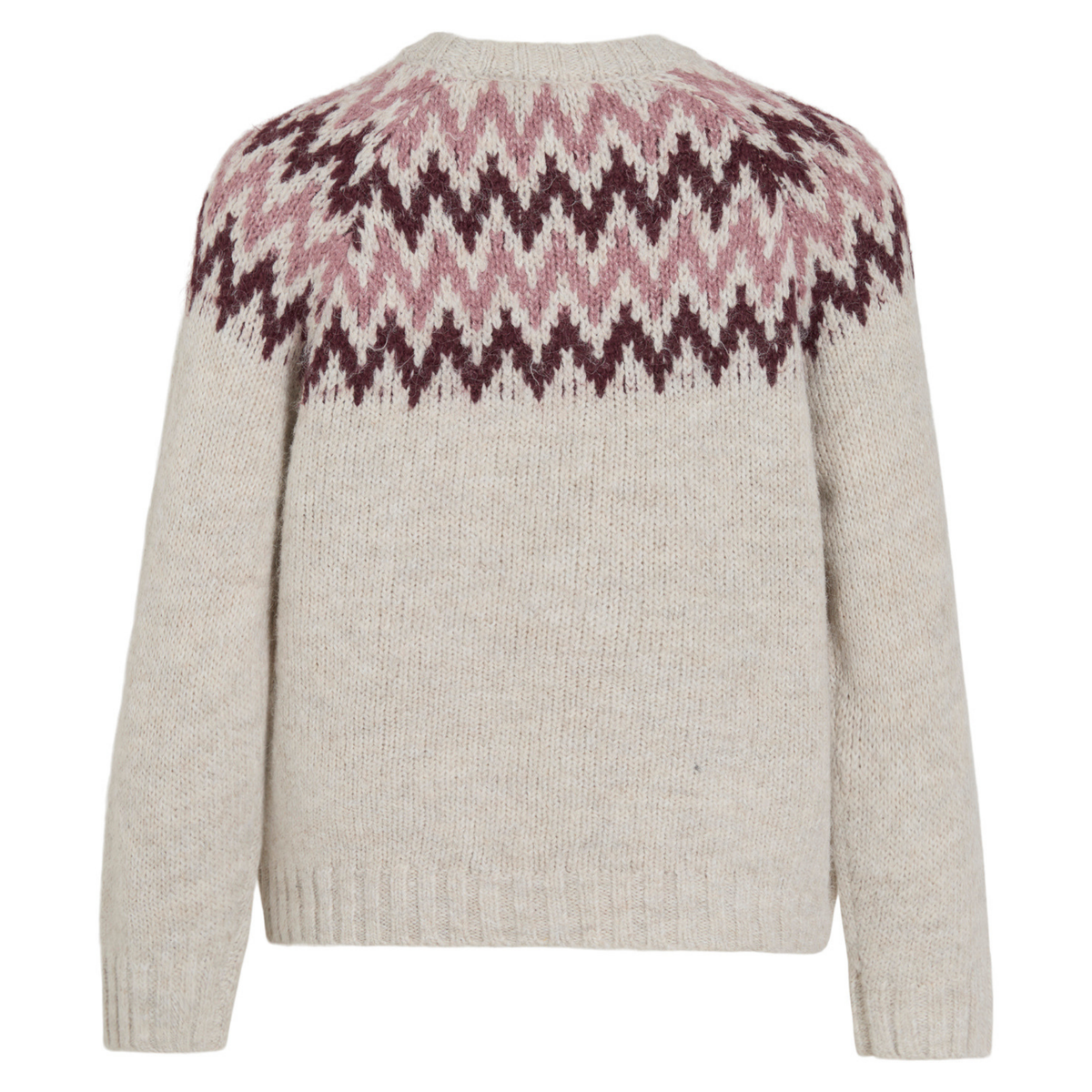 Womens Vila Natural/Nostalgia Rose Vitoni Jacquard Knit