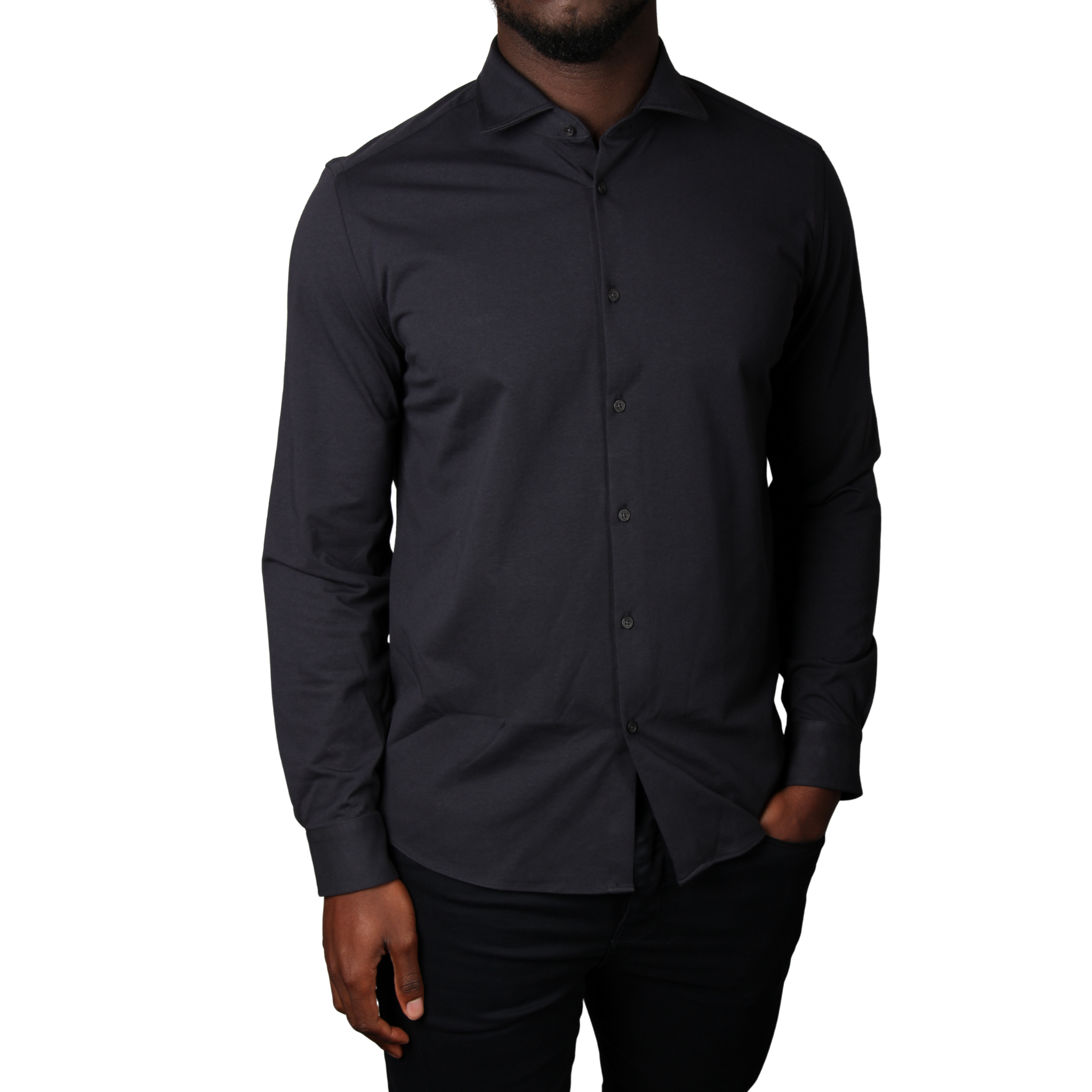 Mens SEINSE Navy Stretch L/s Shirt