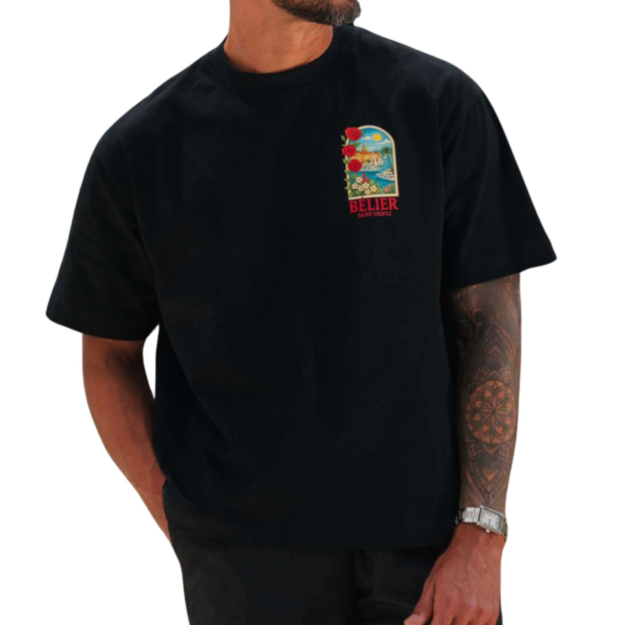 Mens Belier Black St.tropez Arch Belier Graphic S/s T Shirt