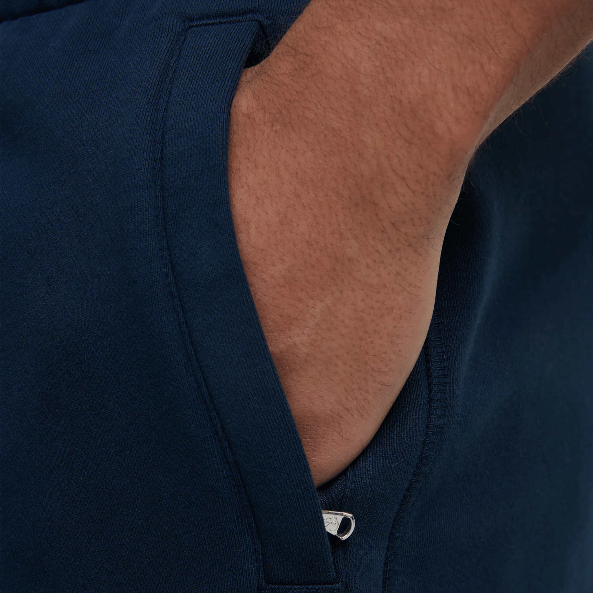 Mens Sandbanks Navy Badge Logo Sweat Shorts