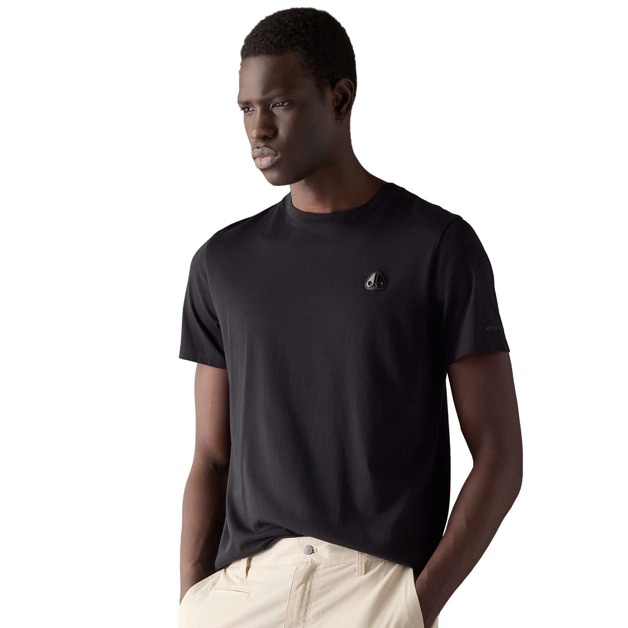 Mens Moose Knuckles Black Crescent S/s T Shirt