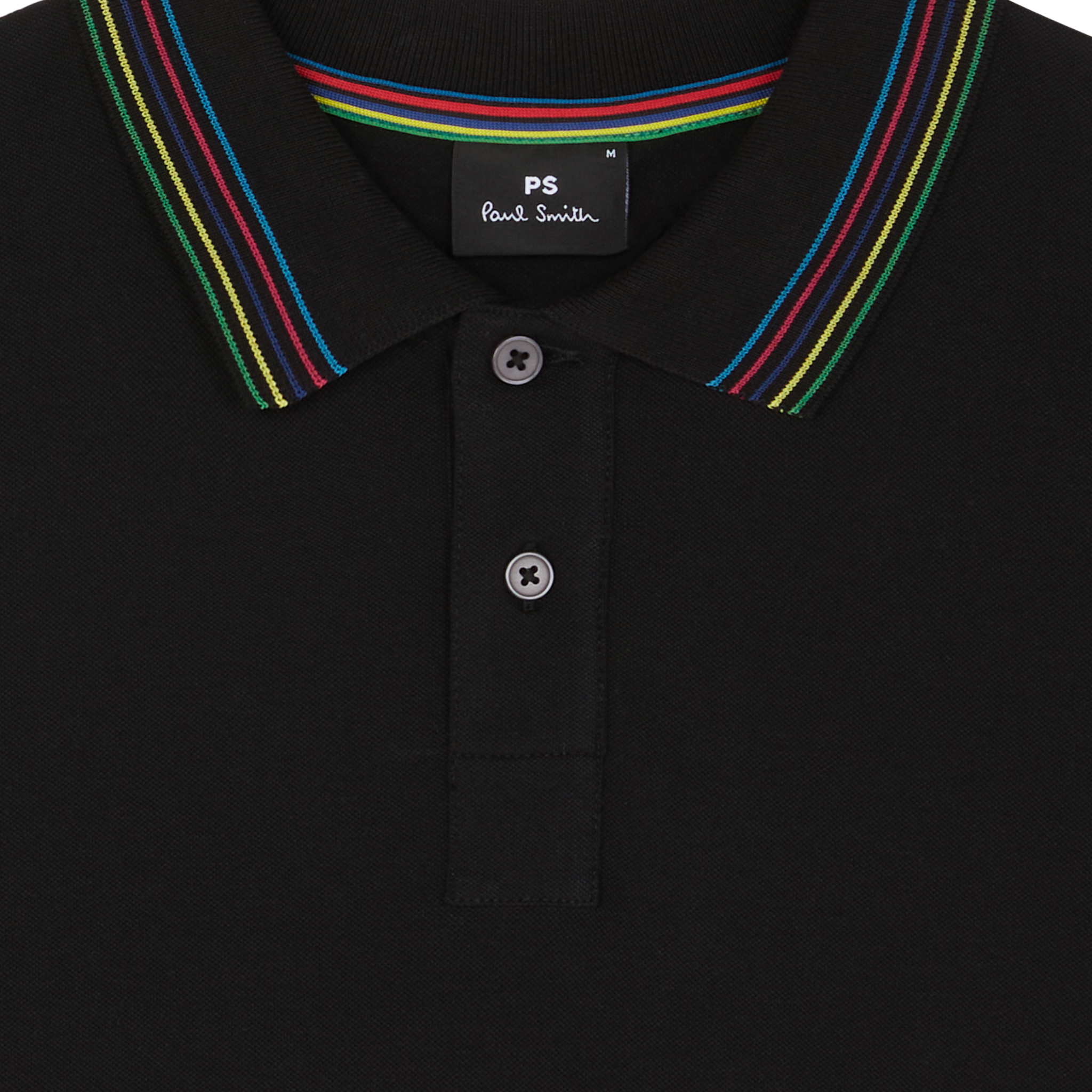 Mens Paul Smith Black Tipped Sports Stripe Reg Fit S/s Polo Shirt
