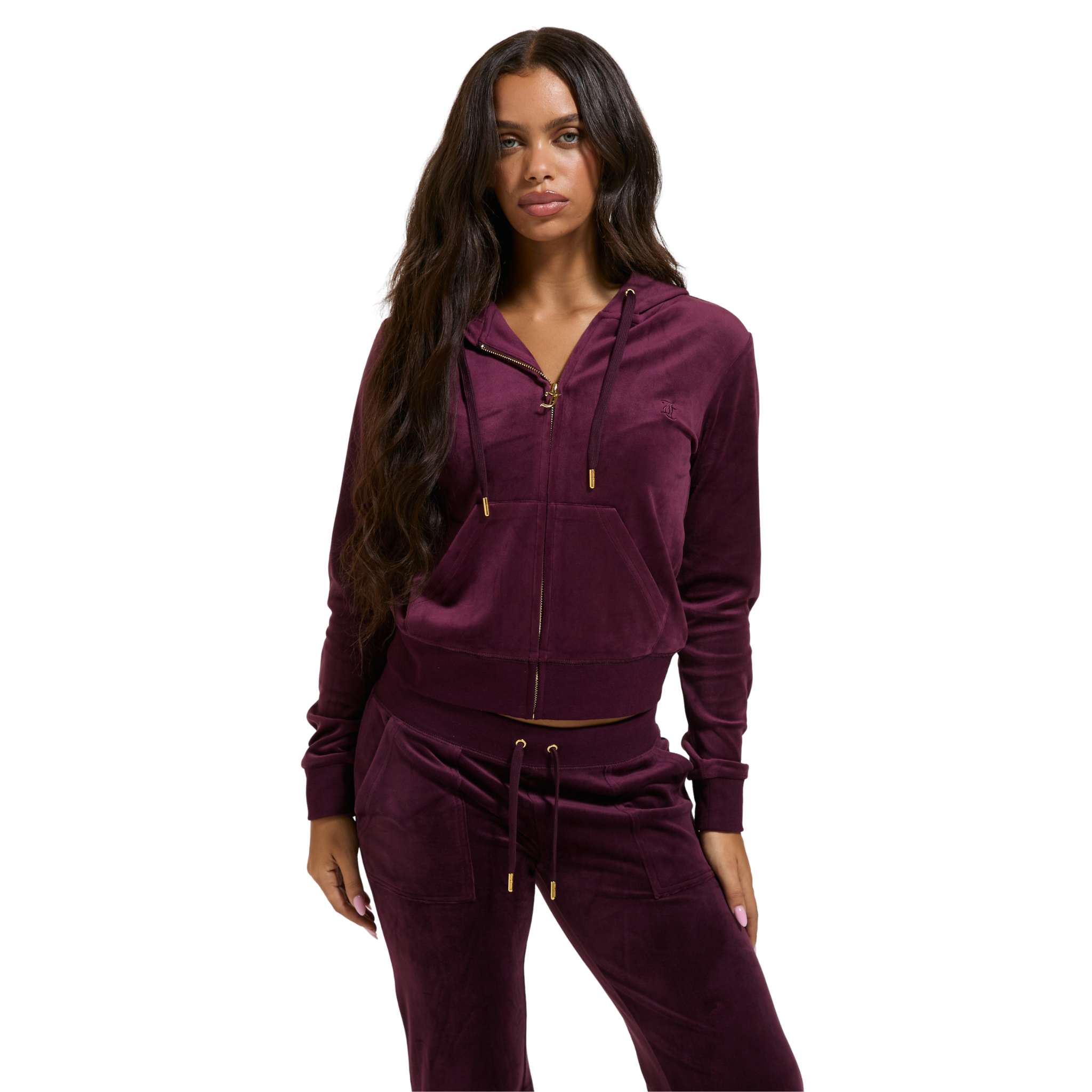 Womens Juicy Couture Winetasting Robertson Gold Zip Hoodie