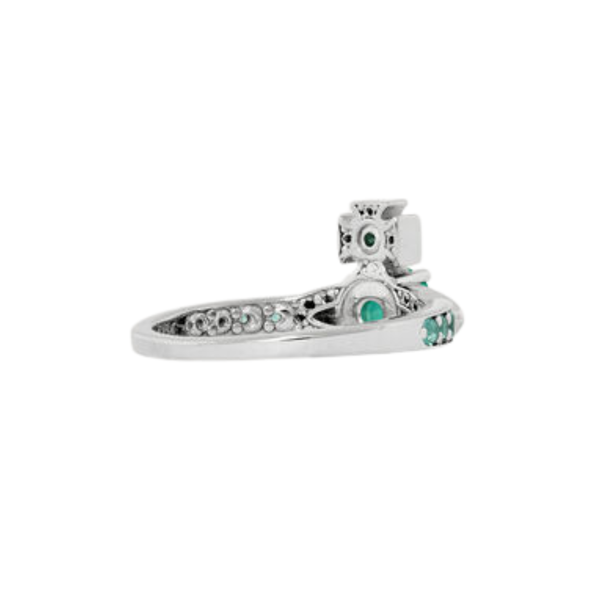 Vivienne Westwood Platinum/Turquoise Ismene Ring