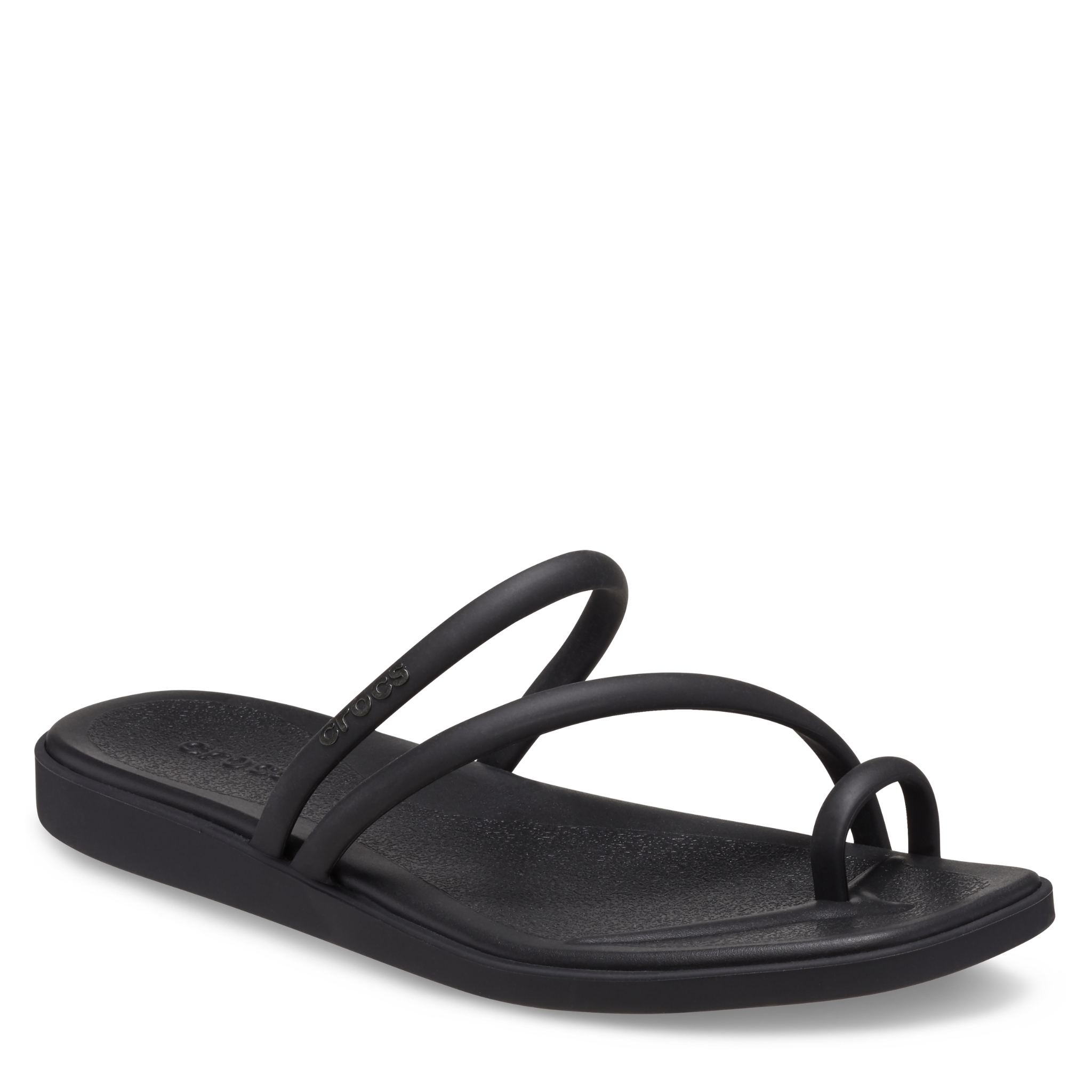 Womens Crocs Black Miami Toe Loop Sandals