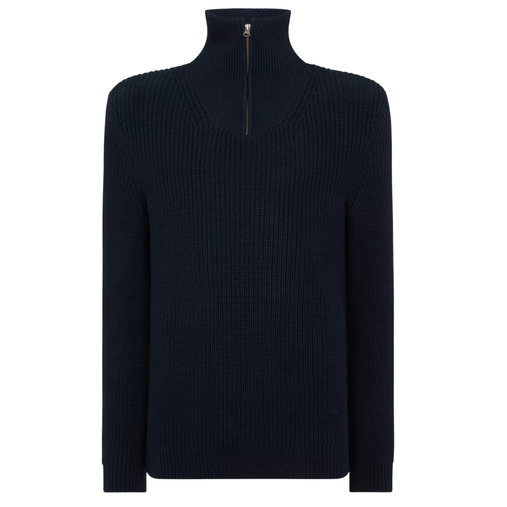 Mens Remus Uomo Navy Heavy Guage Half Zip Knit