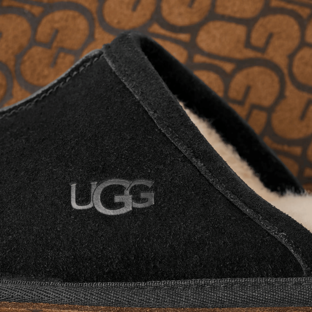 Mens UGG Black Scuff Slippers