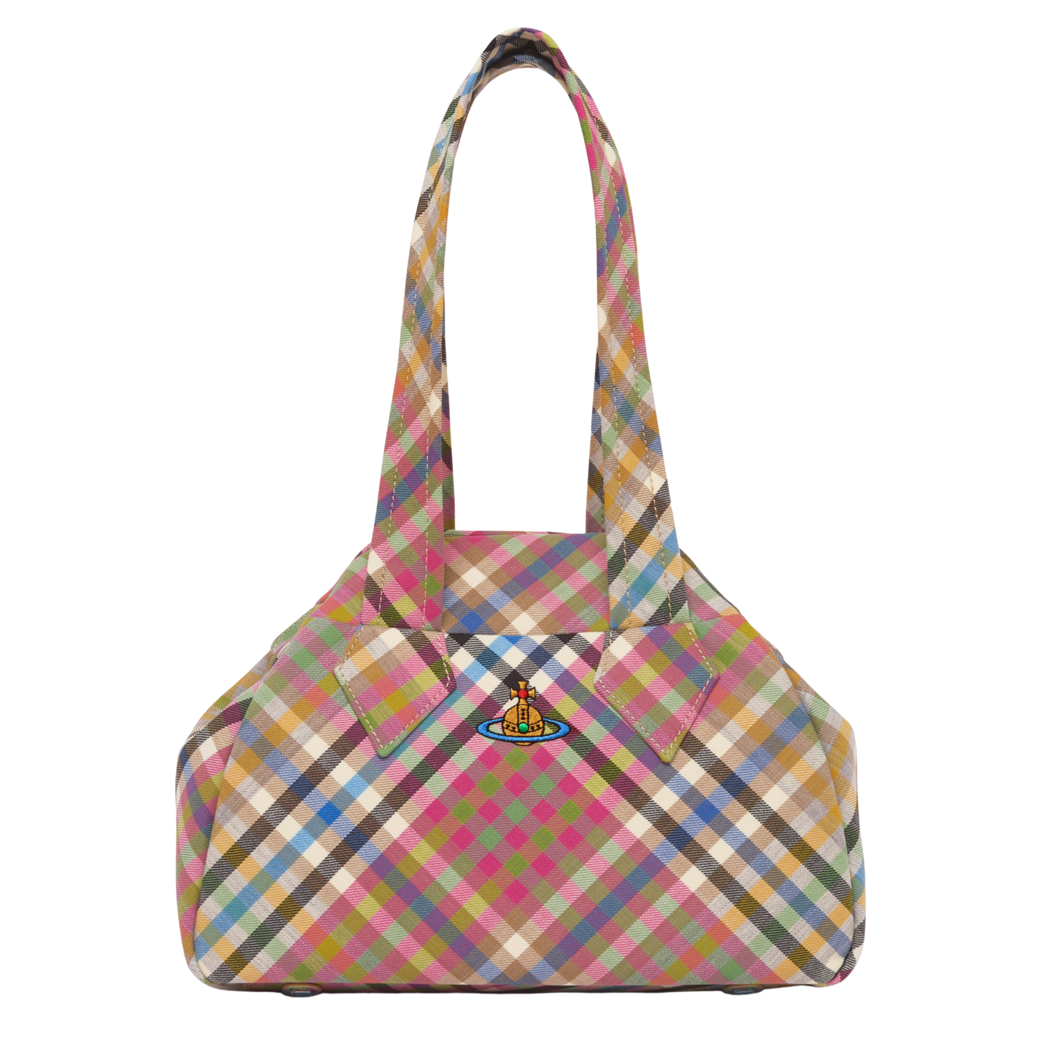 Womens Vivienne Westwood Heather Check Wool Archive Medium Handbag