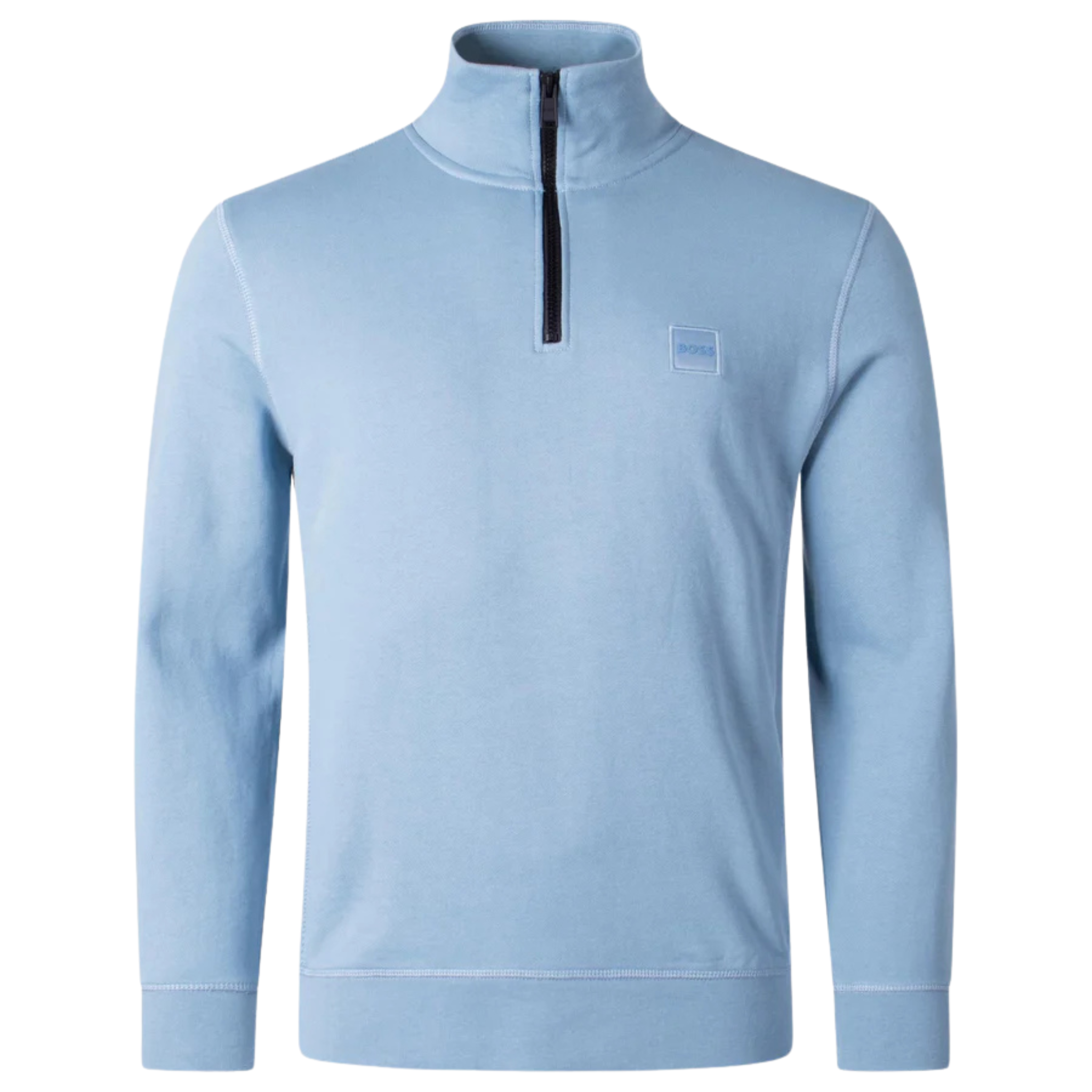 Mens BOSS Light Blue Zetrust Half Zip Sweatshirt
