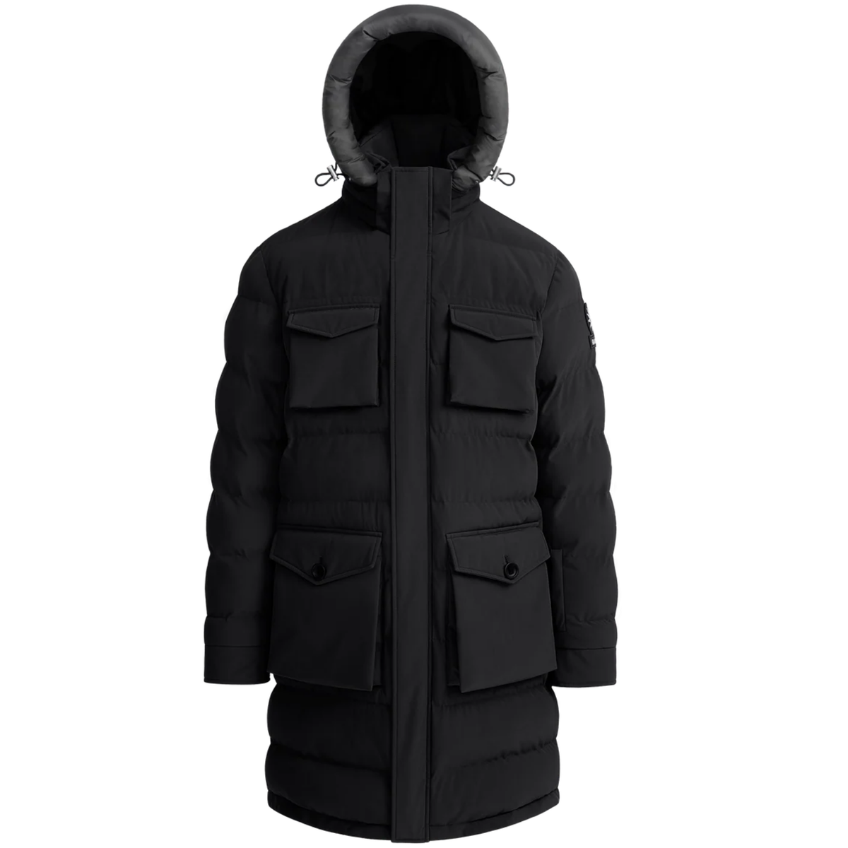 Mens Sandbanks Black Branksome Long Puffer Jacket