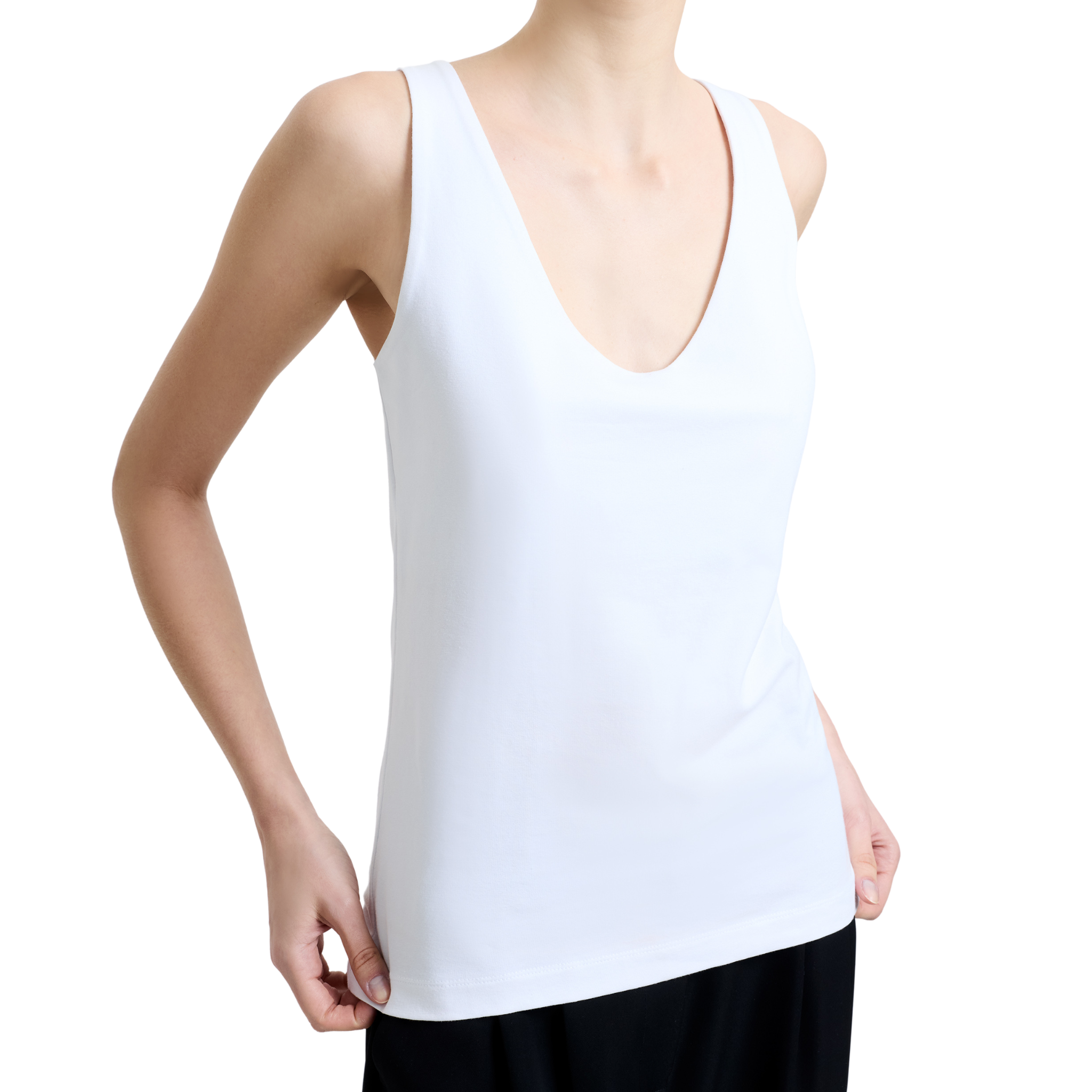 Womens French Connection Linen White Stretch Tank Top