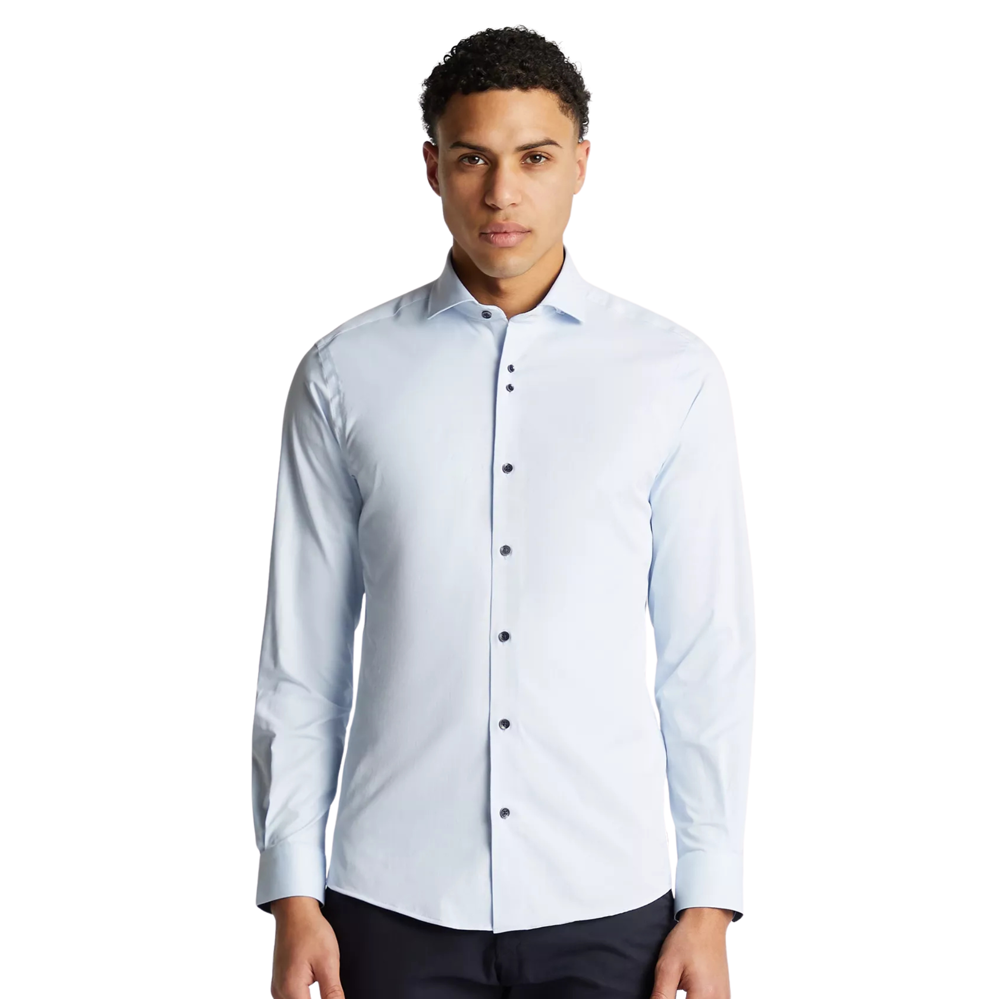 Mens Remus Uomo Light Blue Tapered Fit L/s Shirt