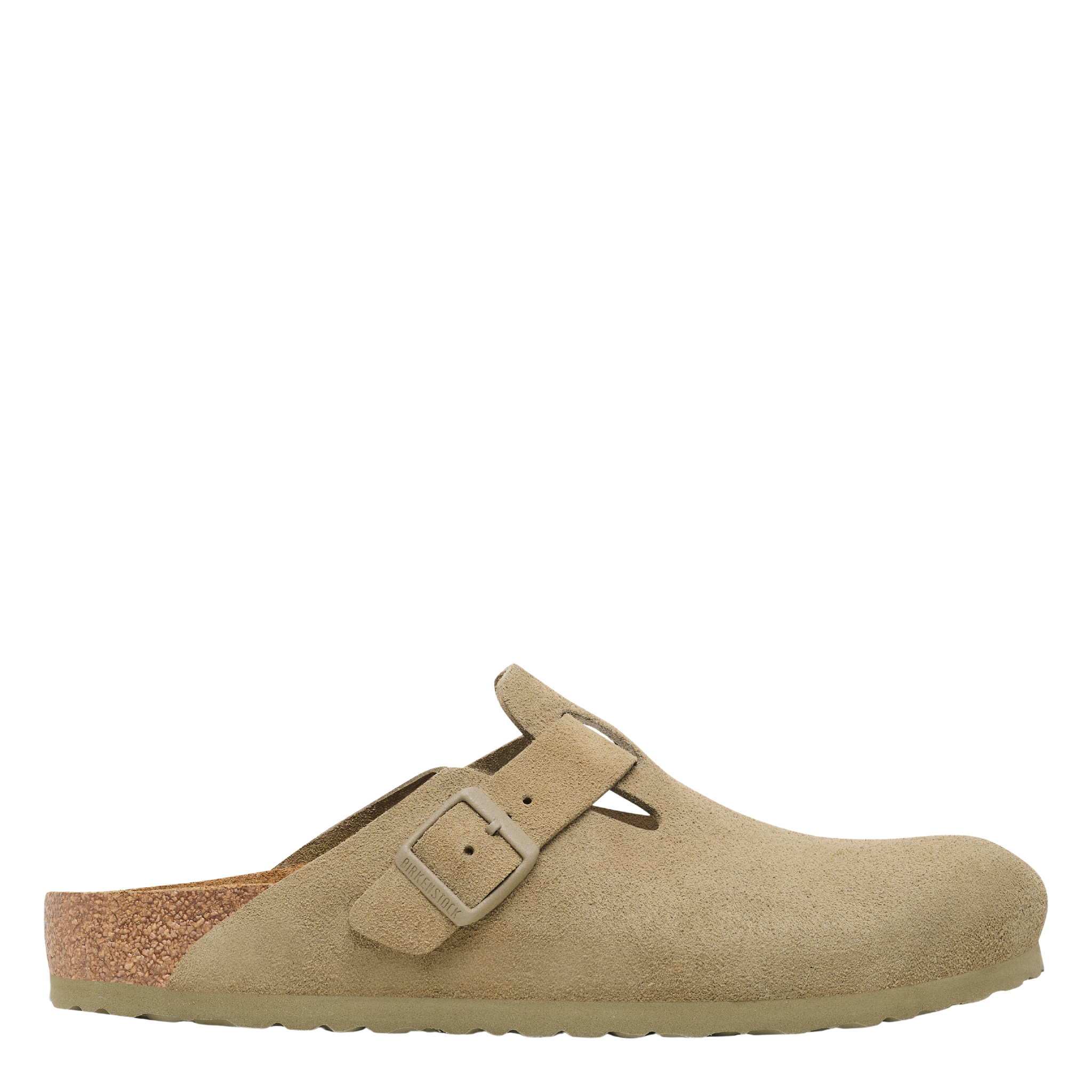 Womens Birkenstock Faded Khaki Boston Suede Clogs