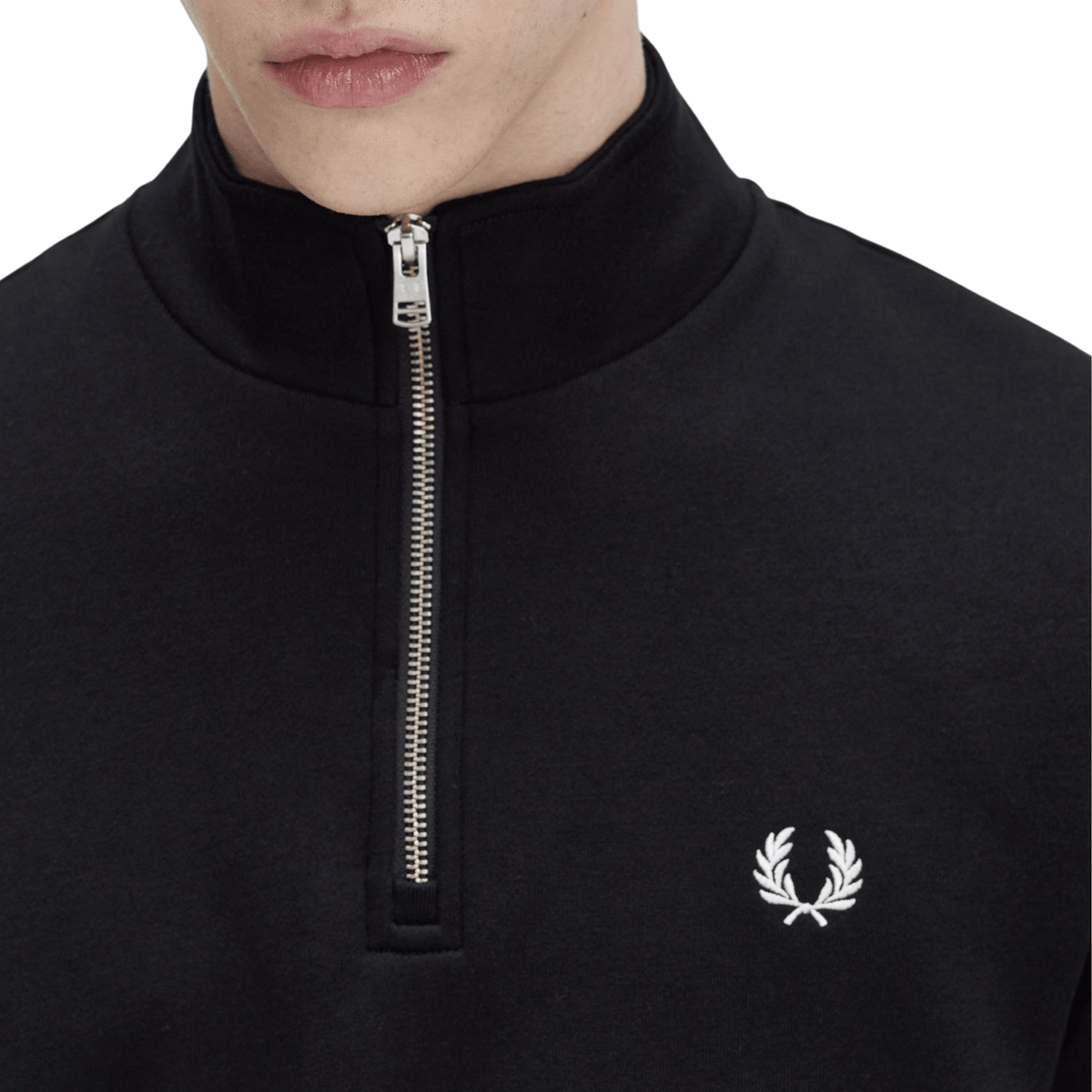Mens Fred Perry Black Half Zip Sweatshirt