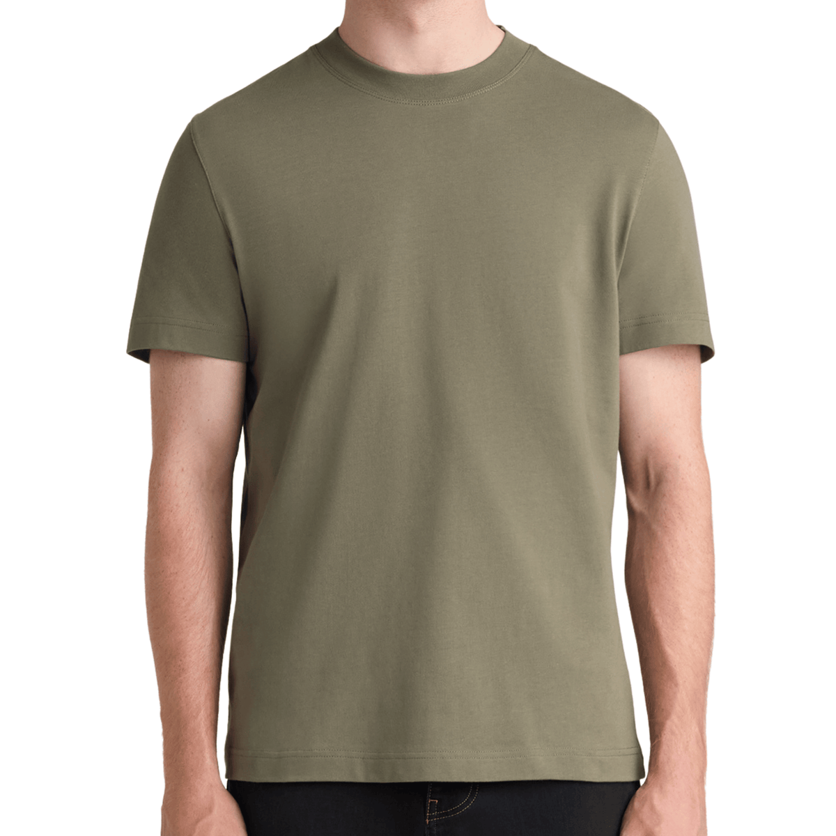 Mens Remus Uomo Khaki Regular Fit Organic Cotton S/s T Shirt