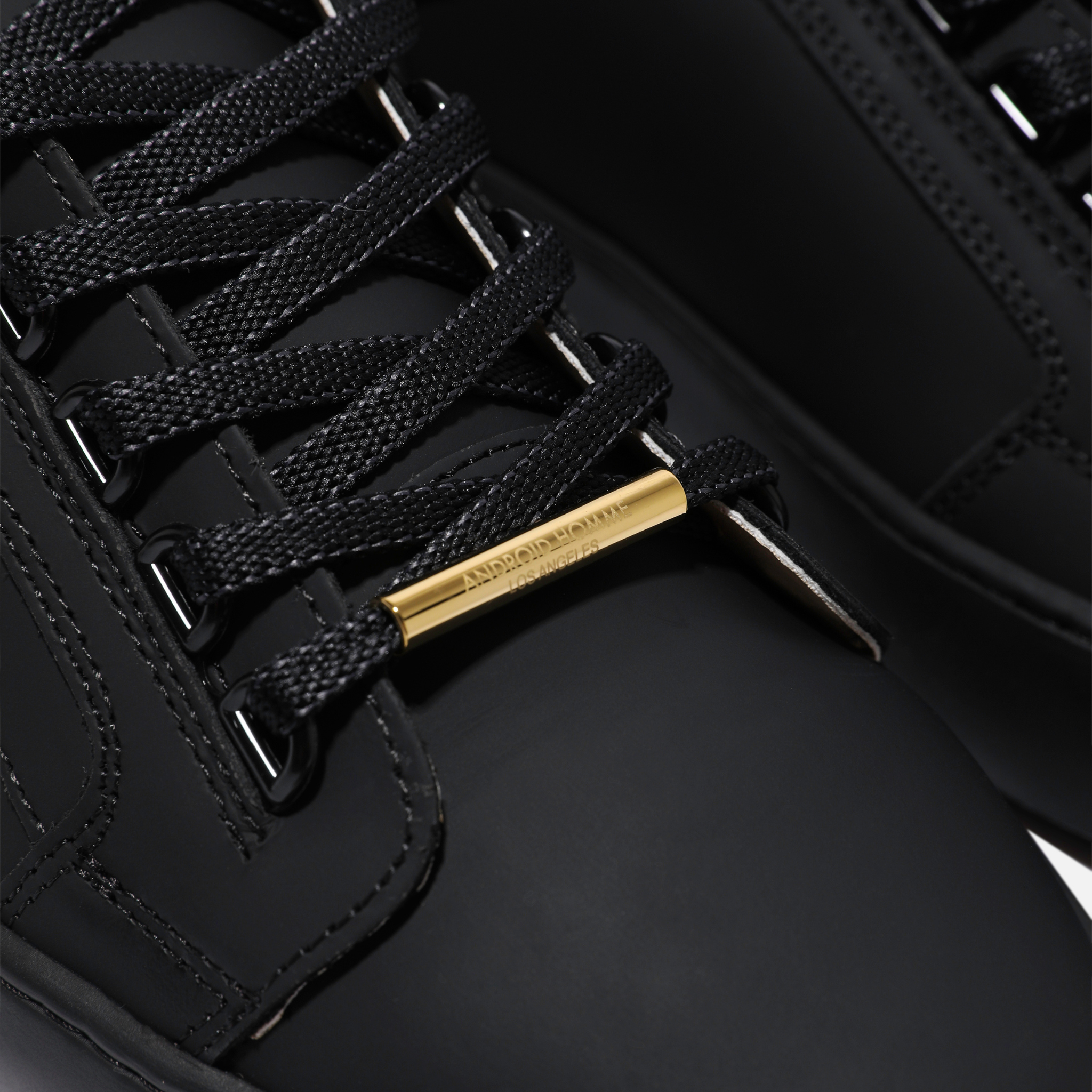 Mens Android Homme Black Venice Rubberised Trainers