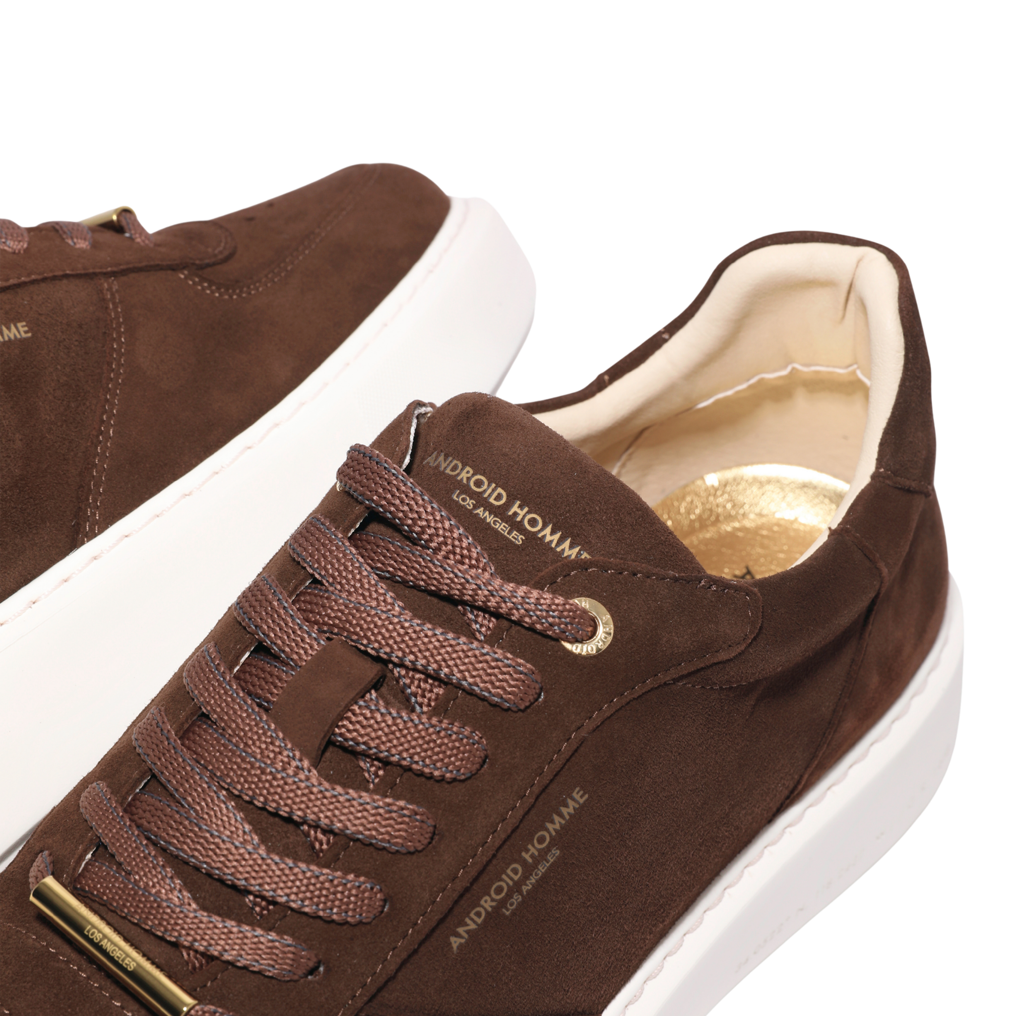 Mens Android Homme Dark Chocolate Manhattan Suede Trainers