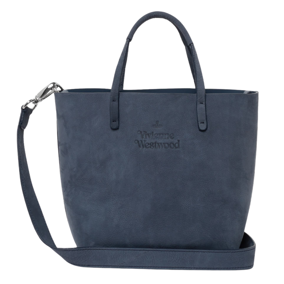Vivienne Westwood Denim Blue Nubuck Small Studio Shopper Bag | Hurleys