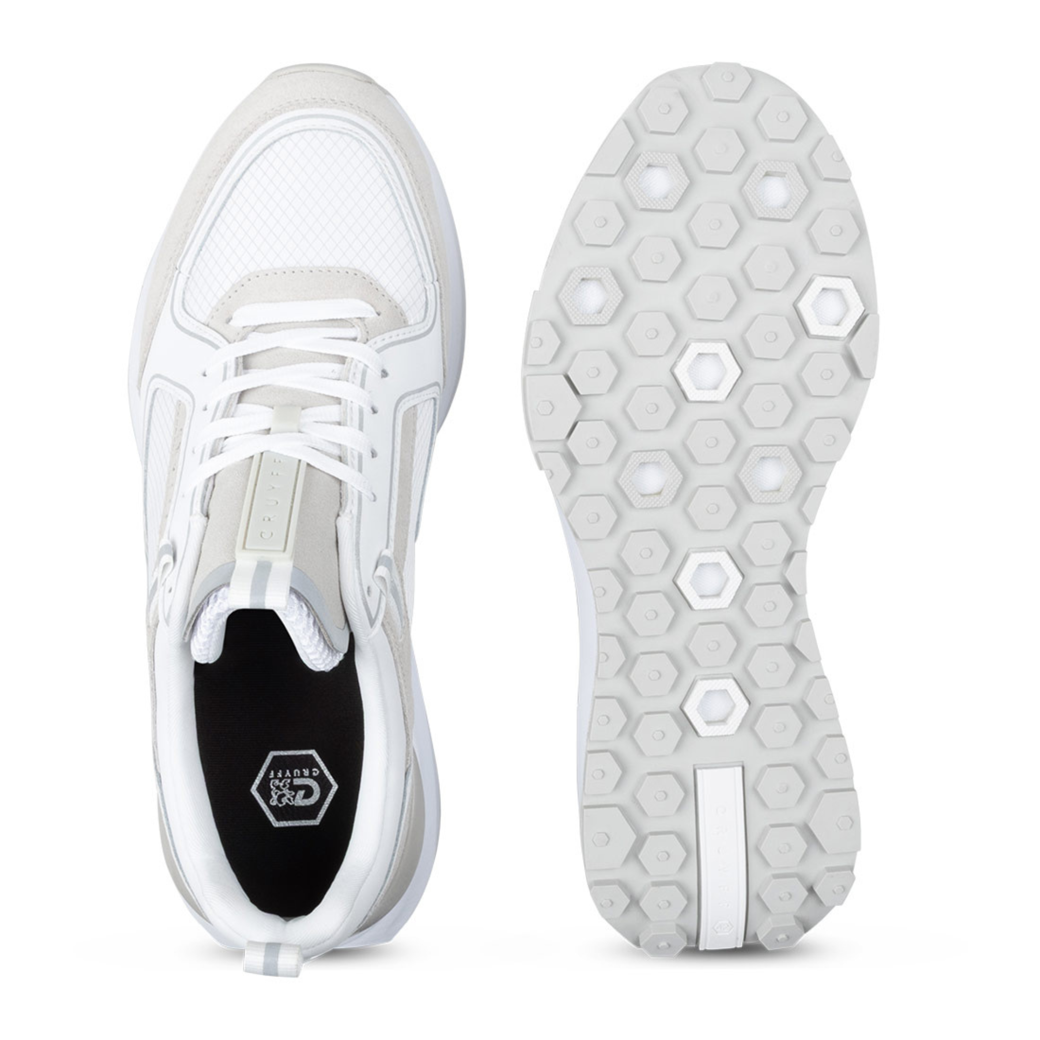 Mens Cruyff White/Grey Rayado Trainers