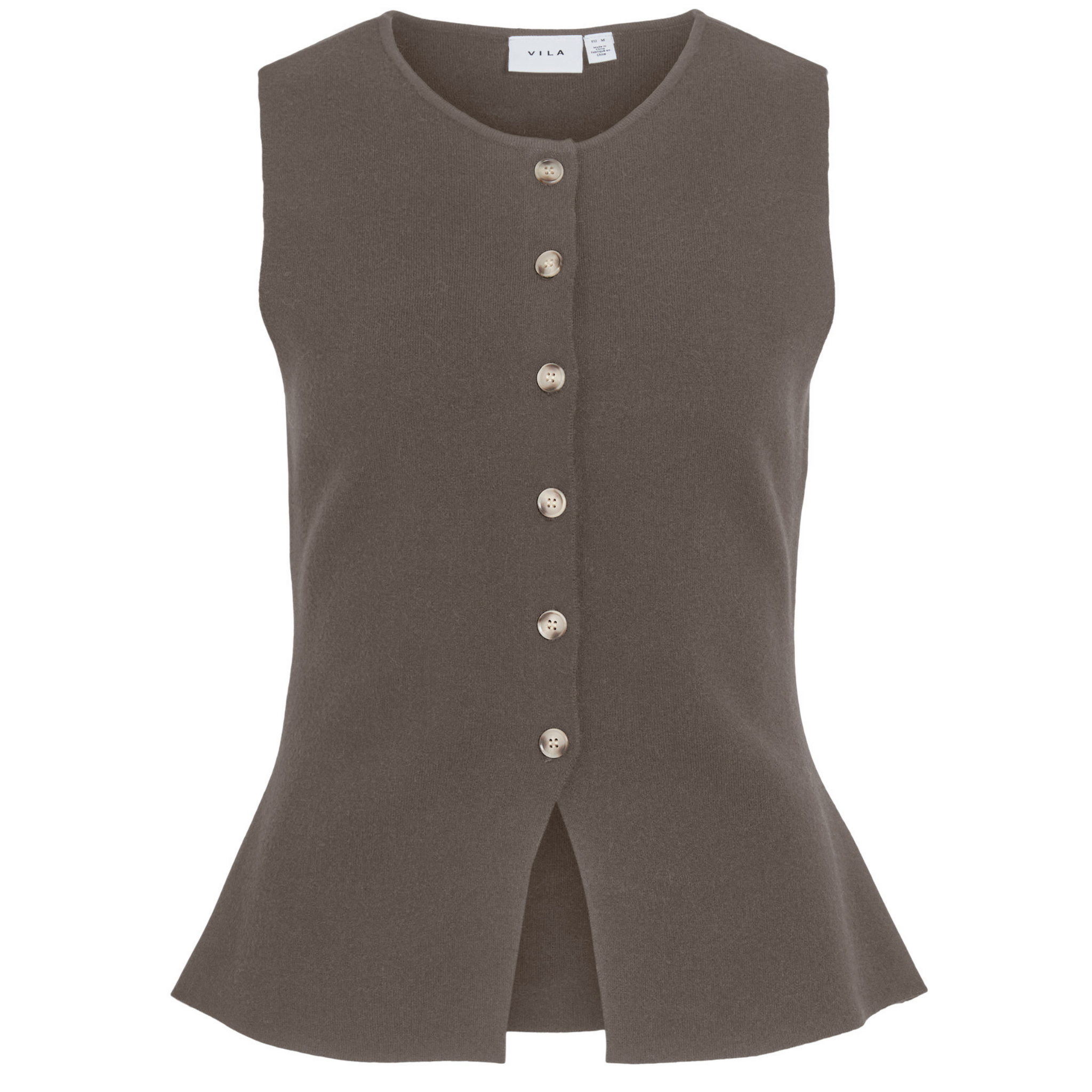 Womens Vila Falcon Melange Vigabe Knit Waistcoat Top