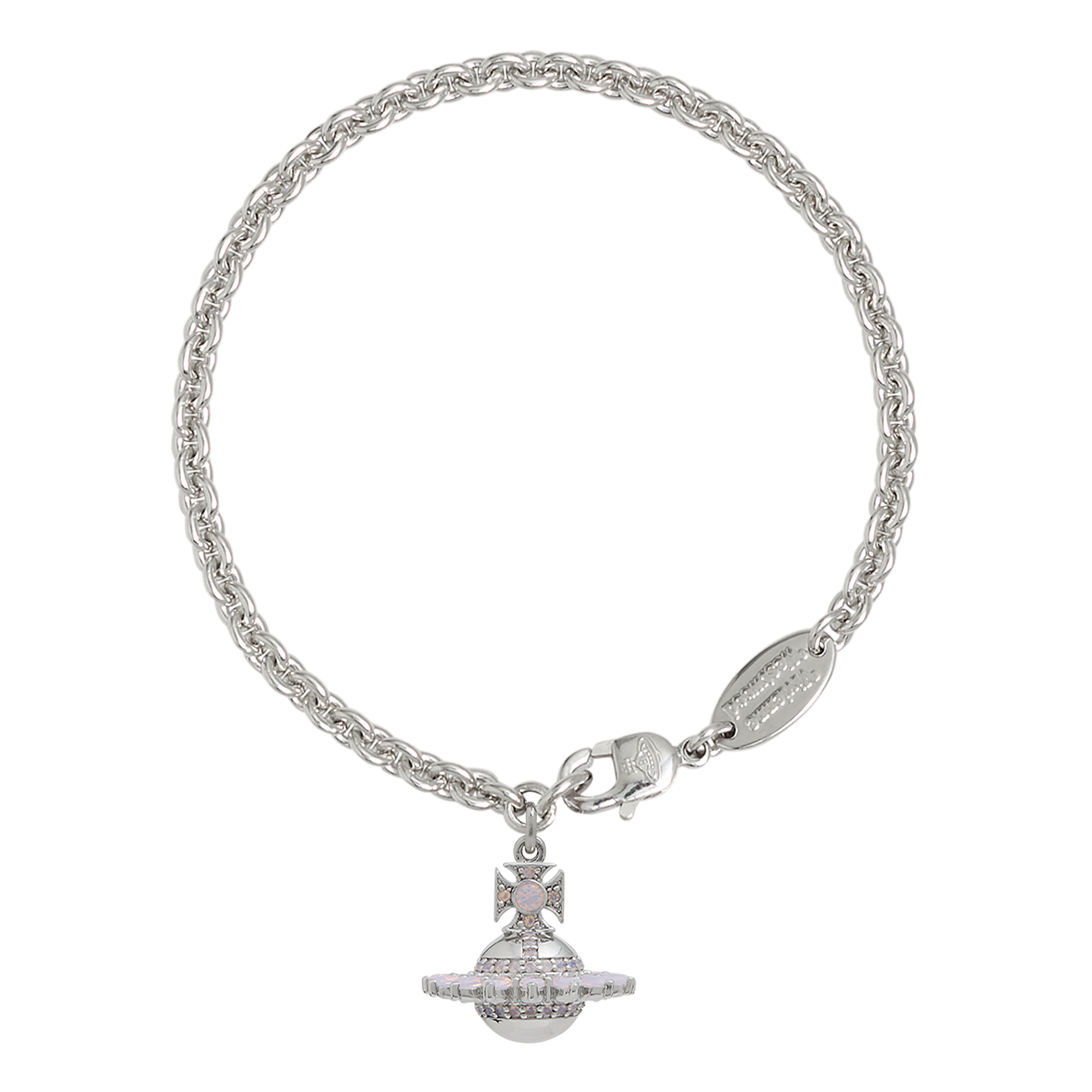Vivienne Westwood Platinum/Milky Pink CZ Jordana Bracelet | Hurleys