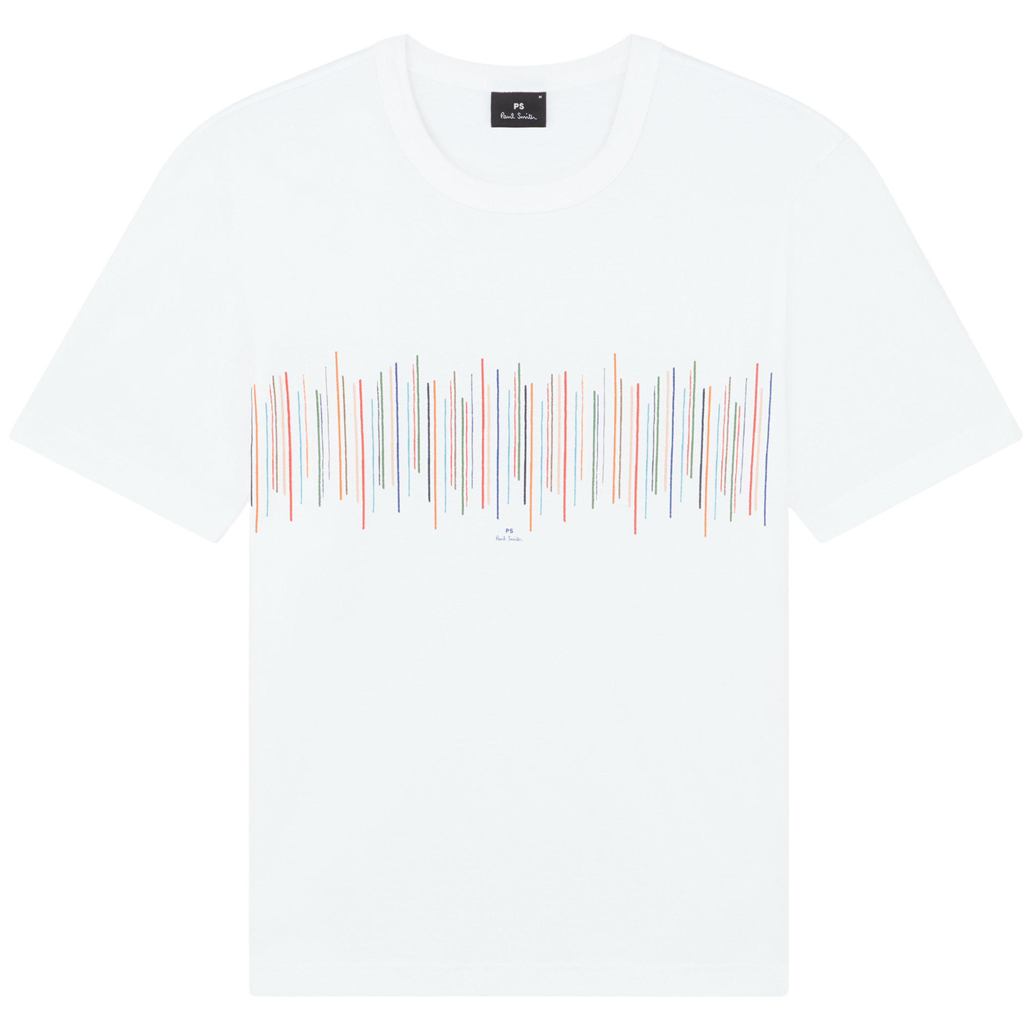 Mens Paul Smith White Horizontal Stripe Casual Fit S/s T Shirt