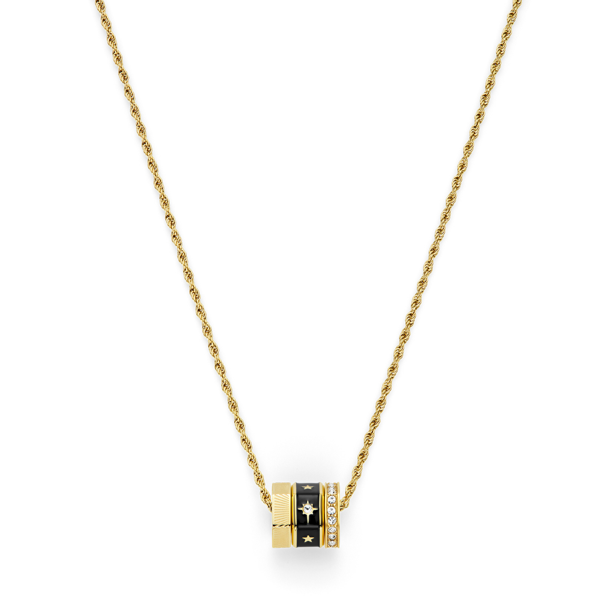 Womens Olivia Burton Gold/Black Bead Charms Necklace