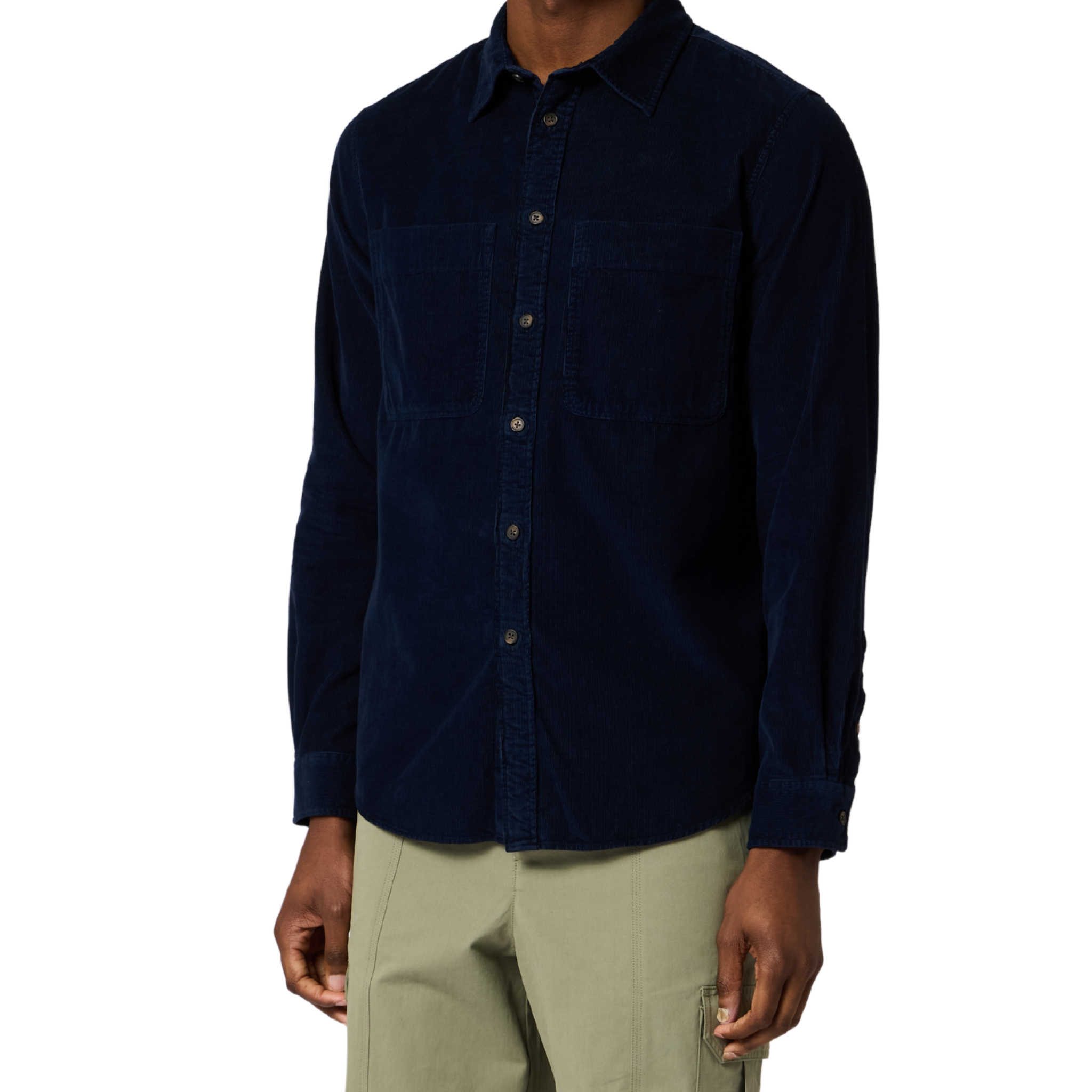 Mens Paul Smith Dark Blue Needlecord Casual Fit L/s Shirt