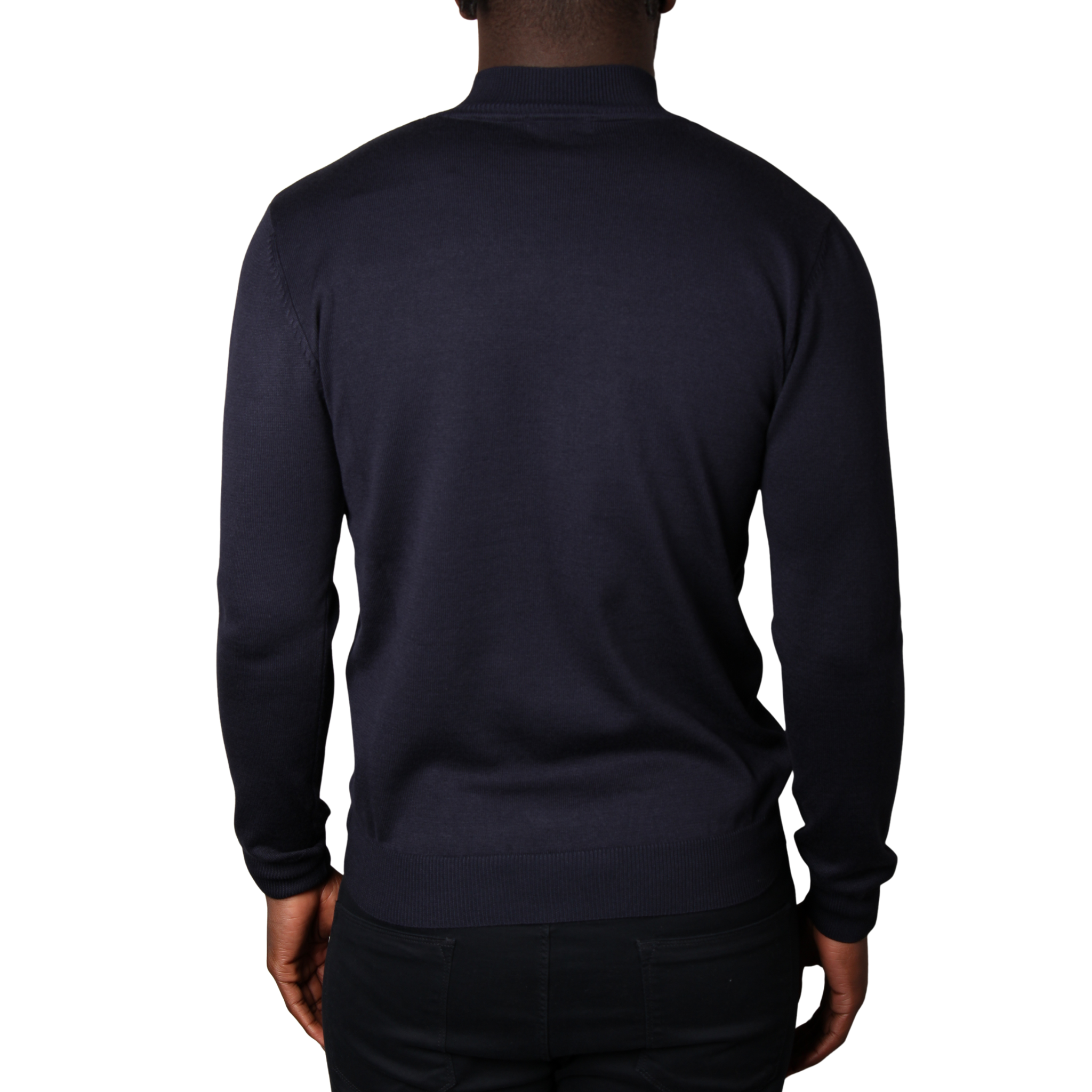 Mens SEINSE Navy Turtle Neck Knit Jumper