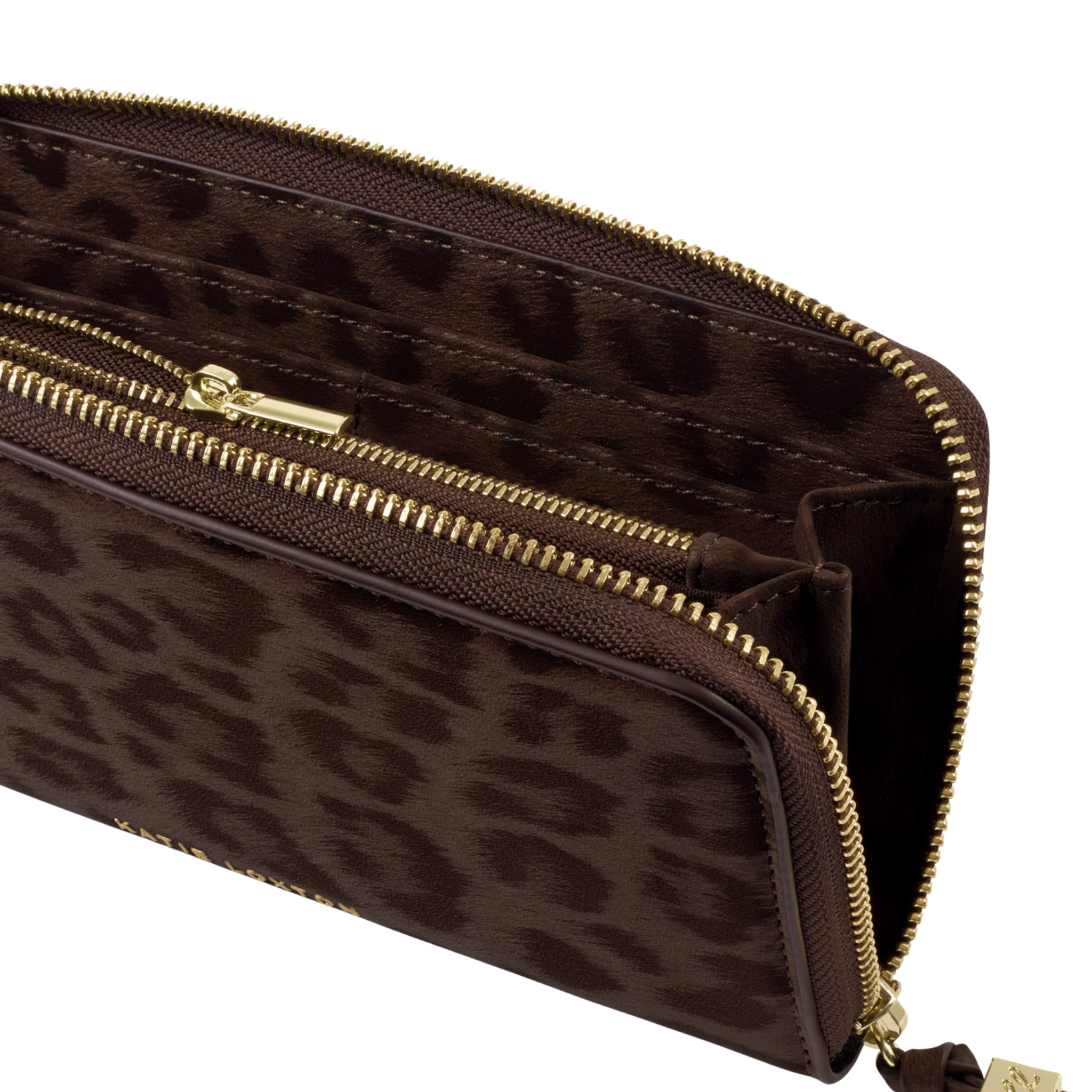 Womens Katie Loxton Chocolate Leopard Large ZA Purse