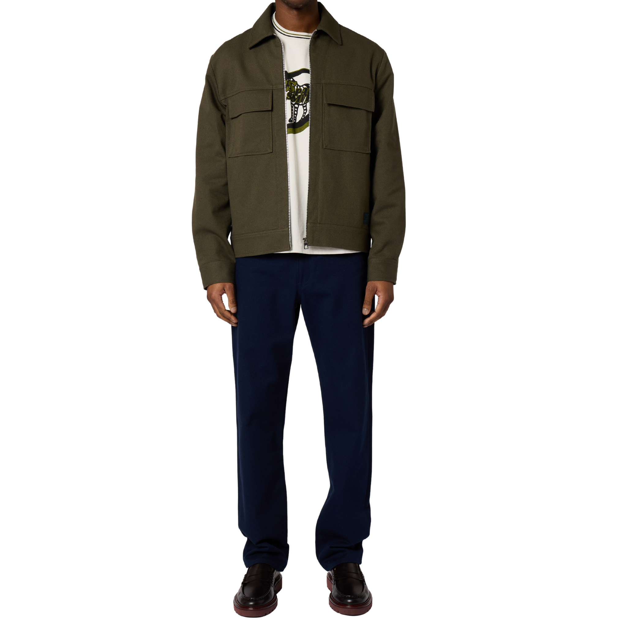Mens Paul Smith Dark Blue Relaxed Tapered Fit Trousers