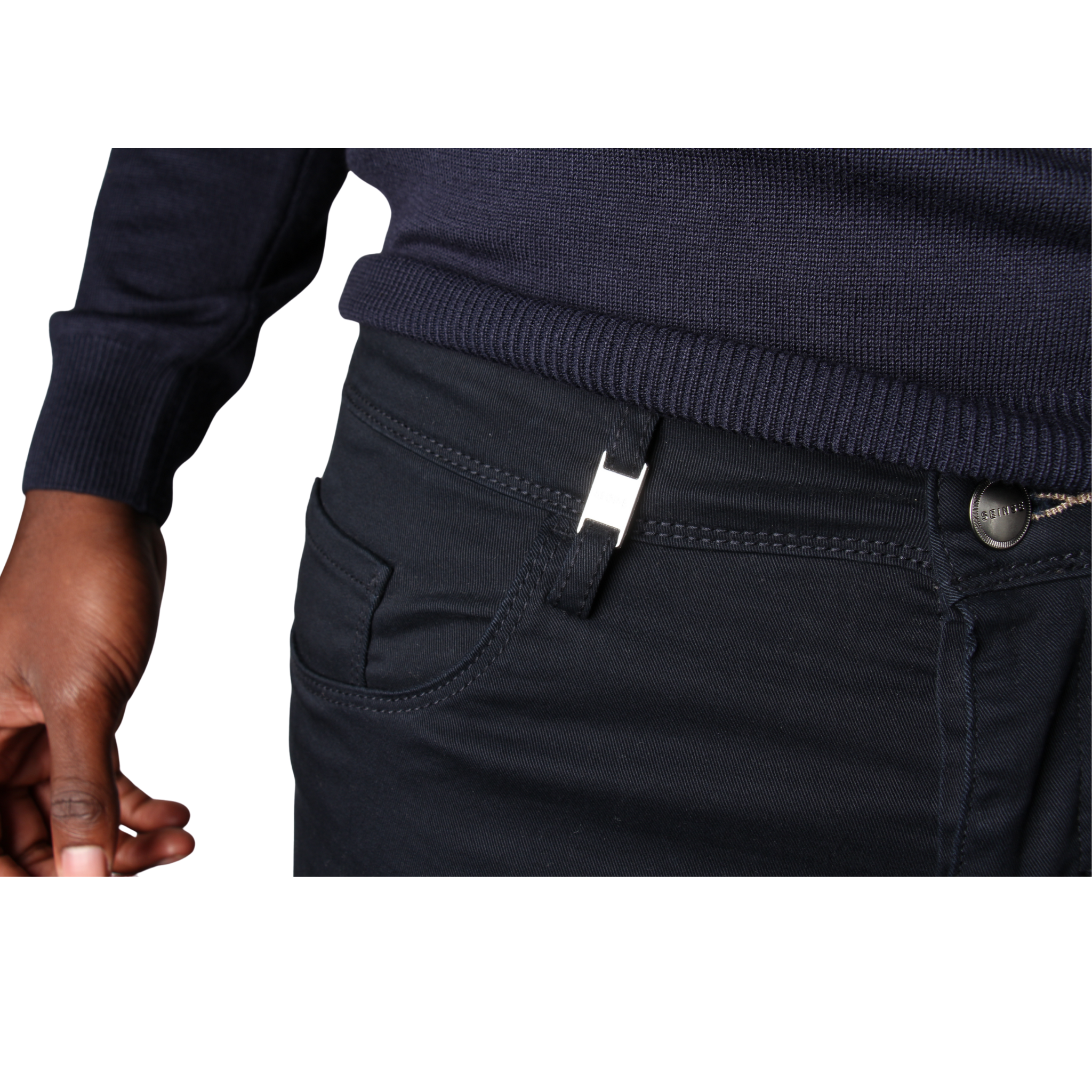 Mens SEINSE Navy 5 Pocket Trousers