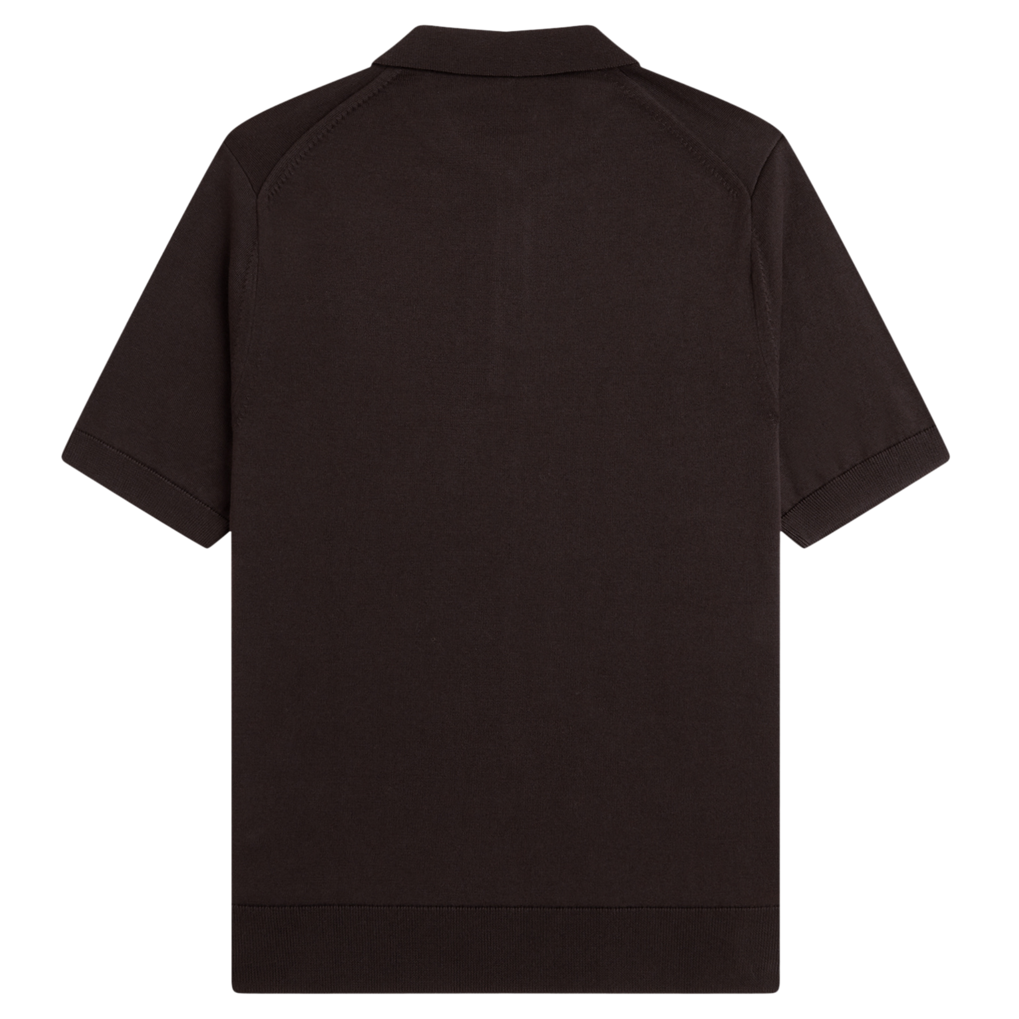 Mens Fred Perry Rich Brown Cotton Knitted S/s Polo