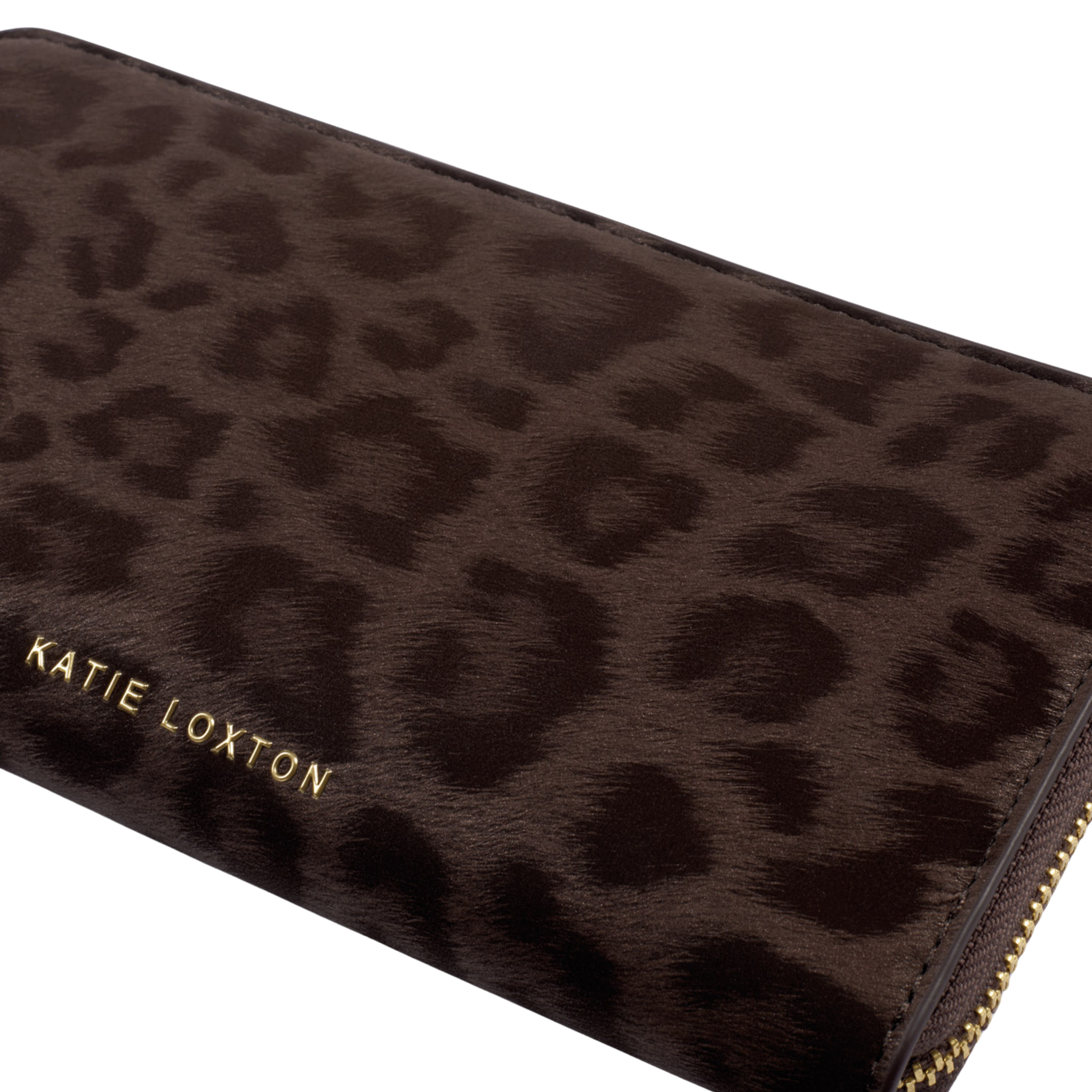 Womens Katie Loxton Chocolate Leopard Large ZA Purse