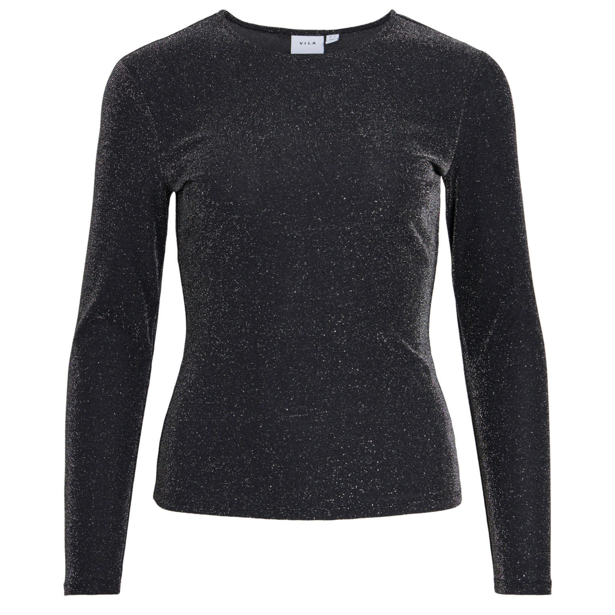 Womens Vila Black Beauty Silver Lurex Vieleinas L/s Top