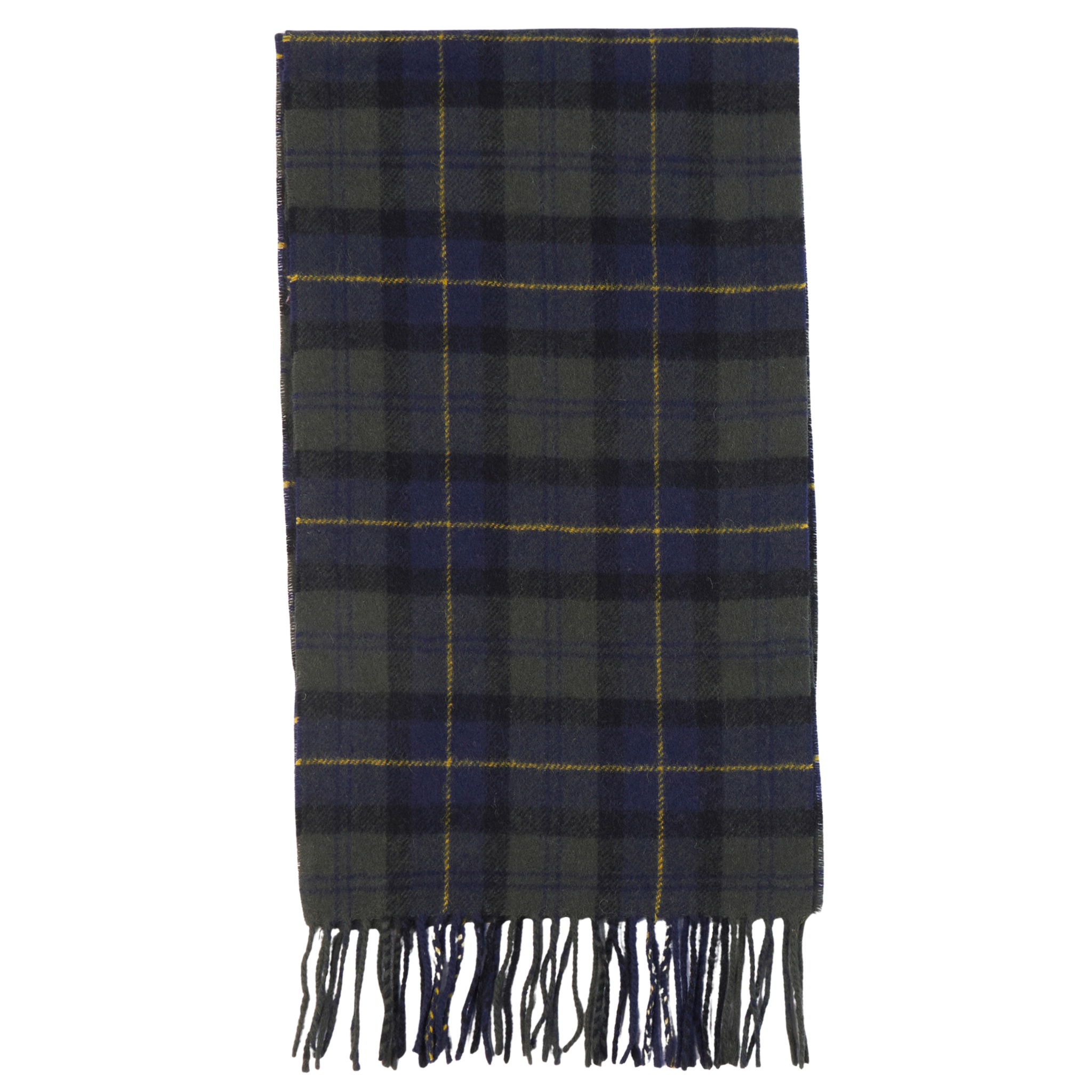 Barbour Olive Night Tartan Lambswool Scarf