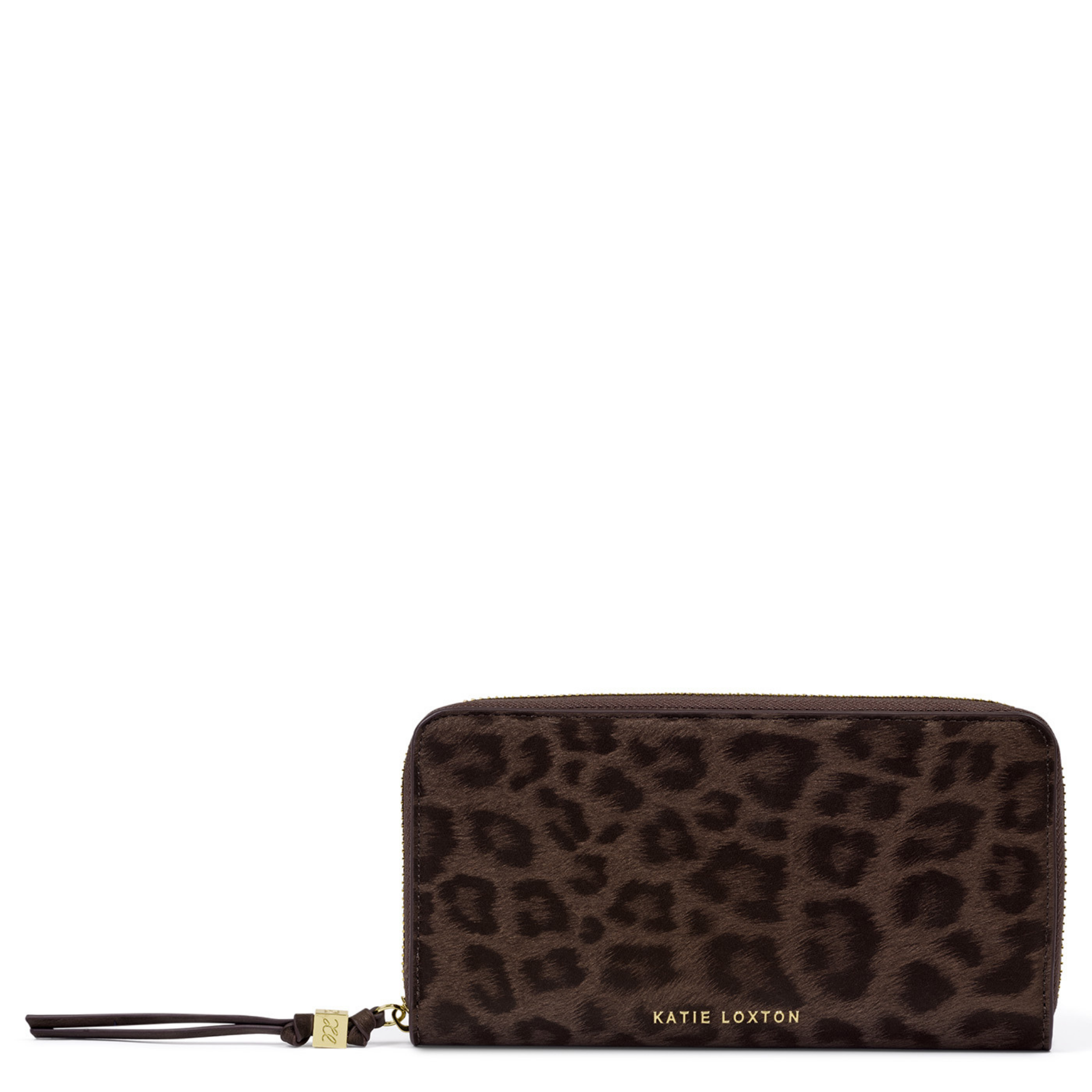 Womens Katie Loxton Chocolate Leopard Large ZA Purse