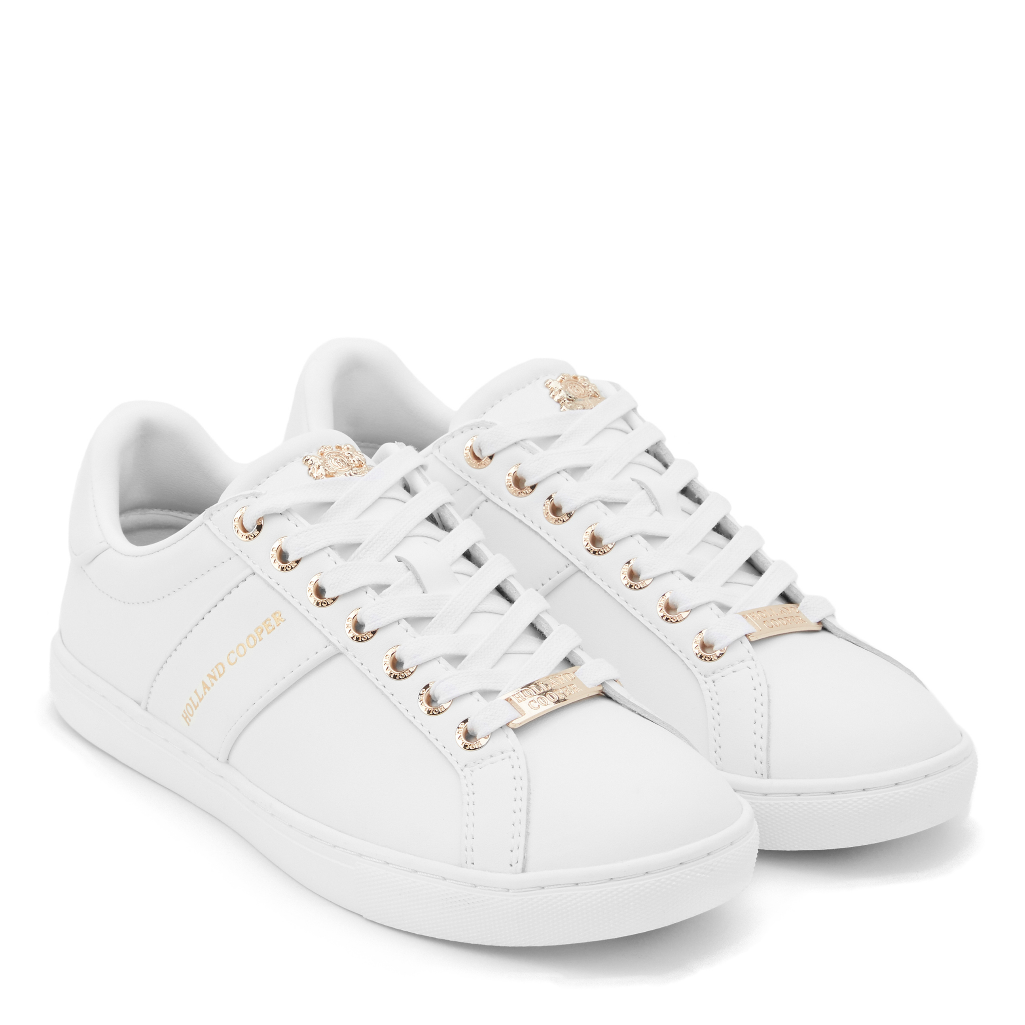 Womens Holland Cooper White Knightsbridge Court Trainers